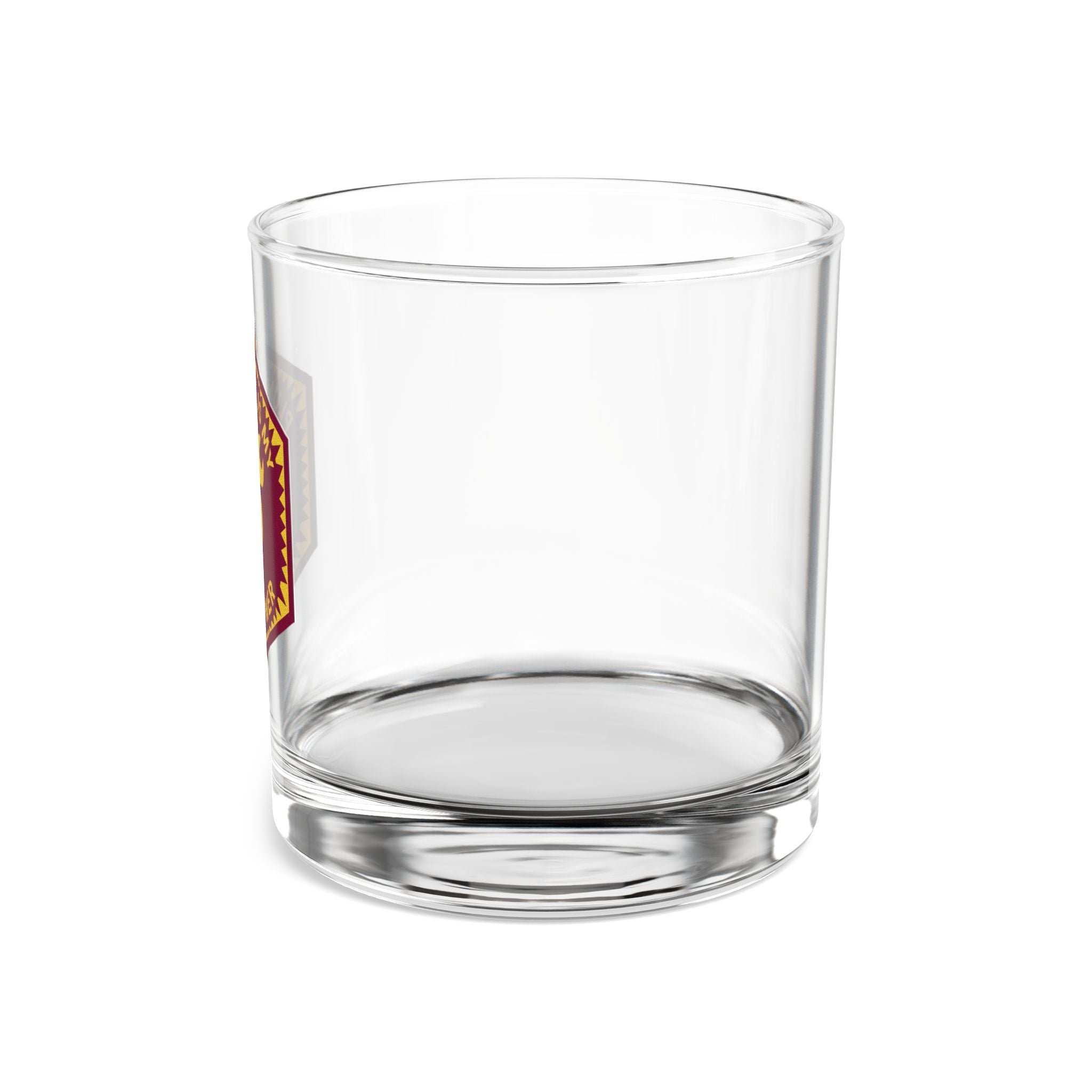 Plumbing Is My Superpower Badge Rocks Glass 10oz — Burgundy & Gold Plumber Glass