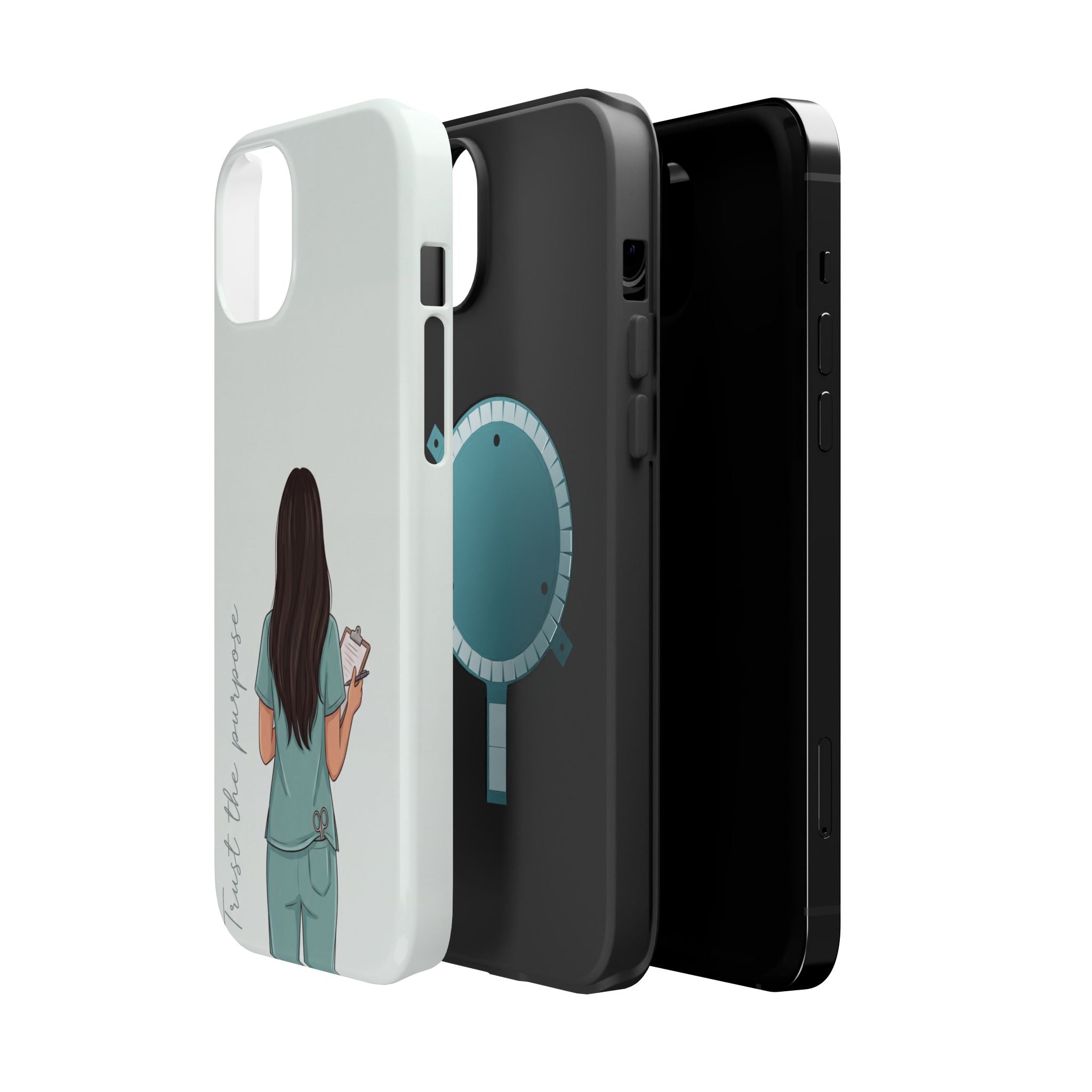 Nurse Illustration Phone Case — Impact-Resistant Wireless Charging Cover