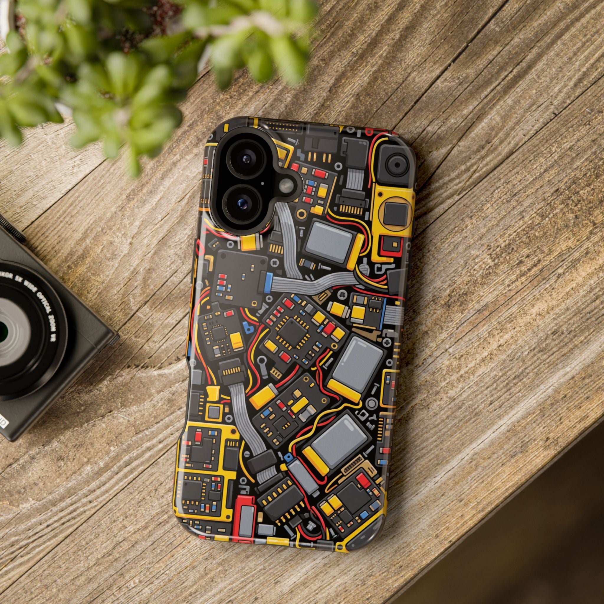 Voltage Board Phone Case — Yellow Circuit Wireless Charging Cover