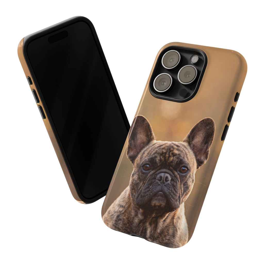 French Bulldog Portrait Phone Case | Realistic Brindle Frenchie Photo Case | iPhone & Samsung