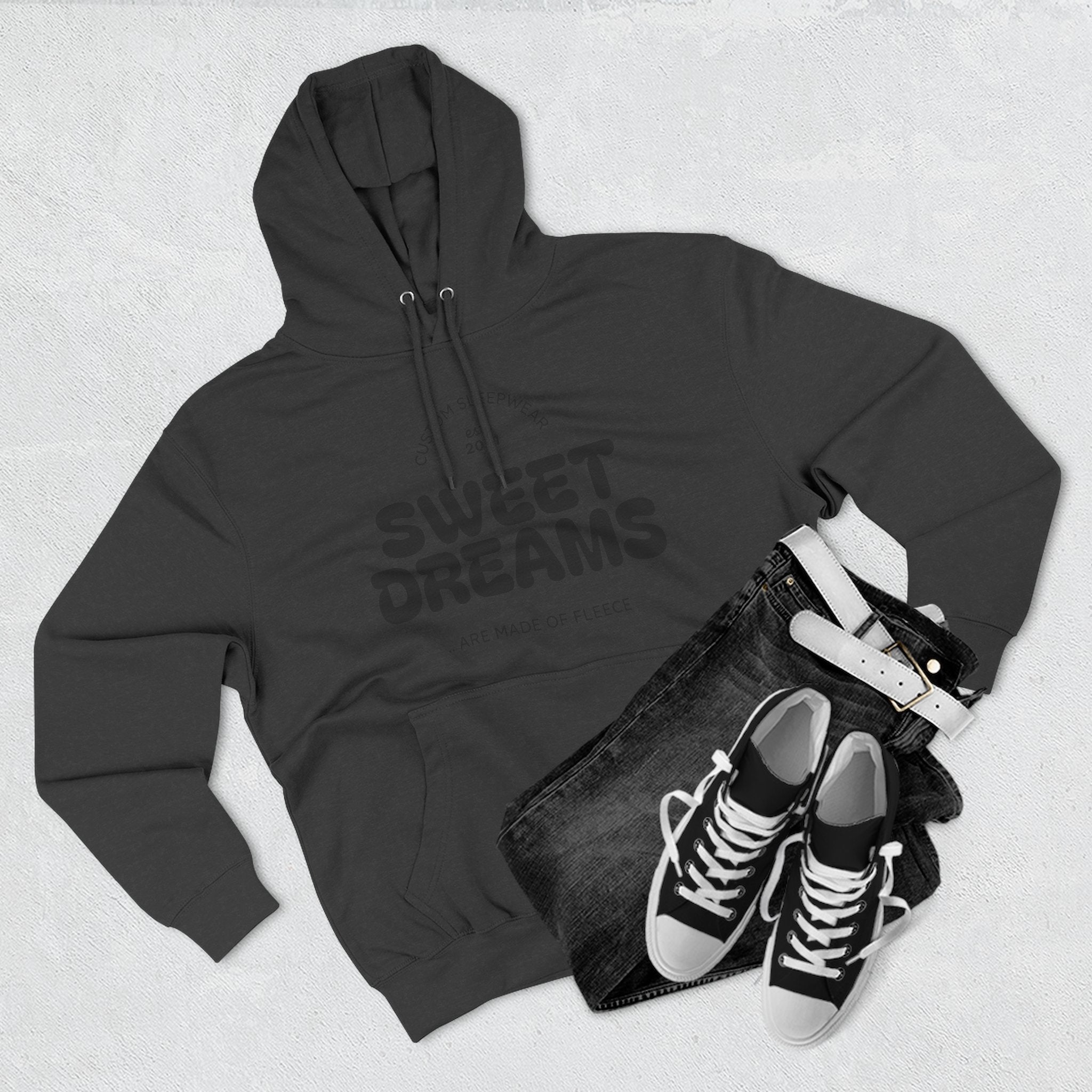 Sweet Dreams Hoodie — Cozy Fleece Pullover with Retro Script