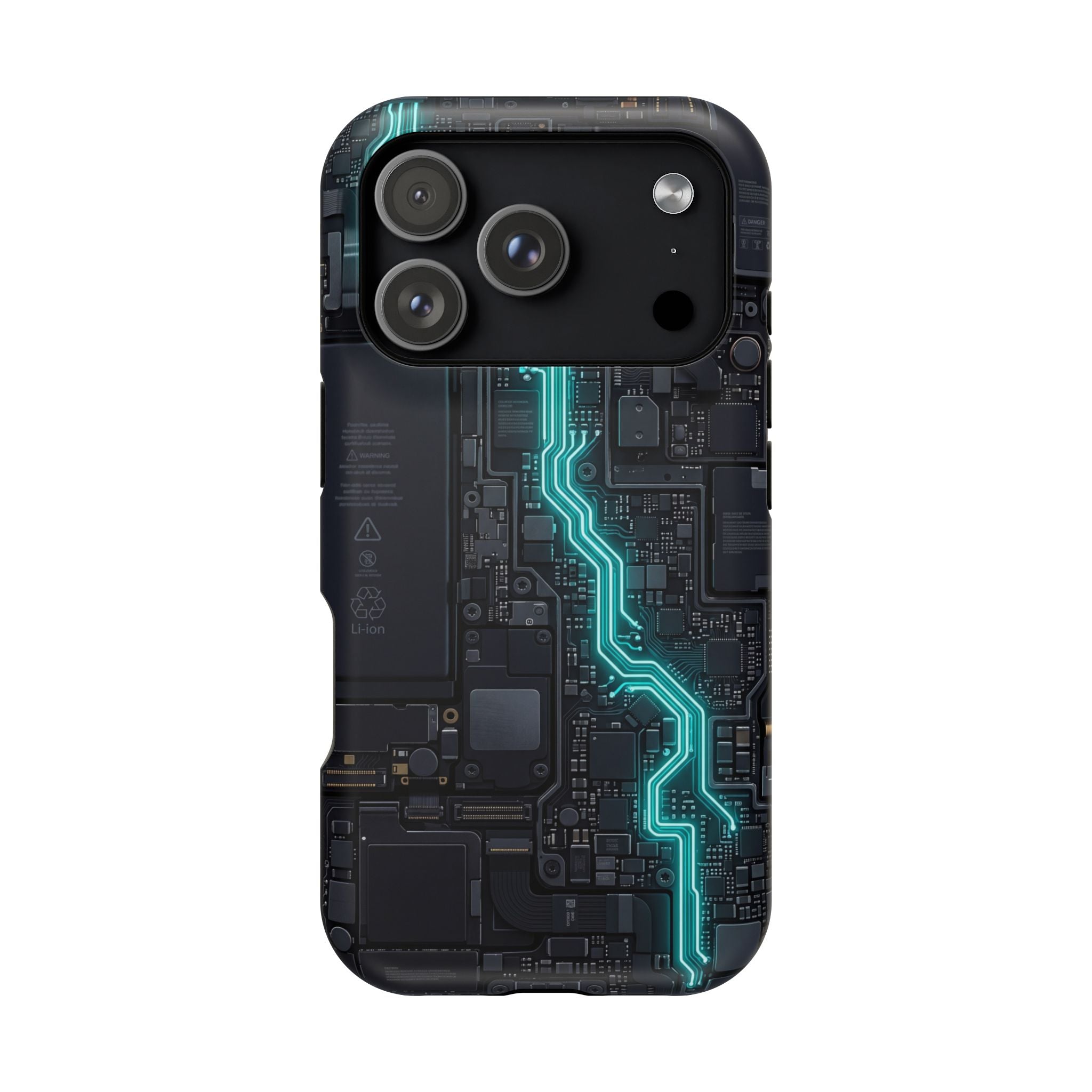 Cyan Bolt Electrician Phone Case — Electric Circuit Wireless Charging Cover