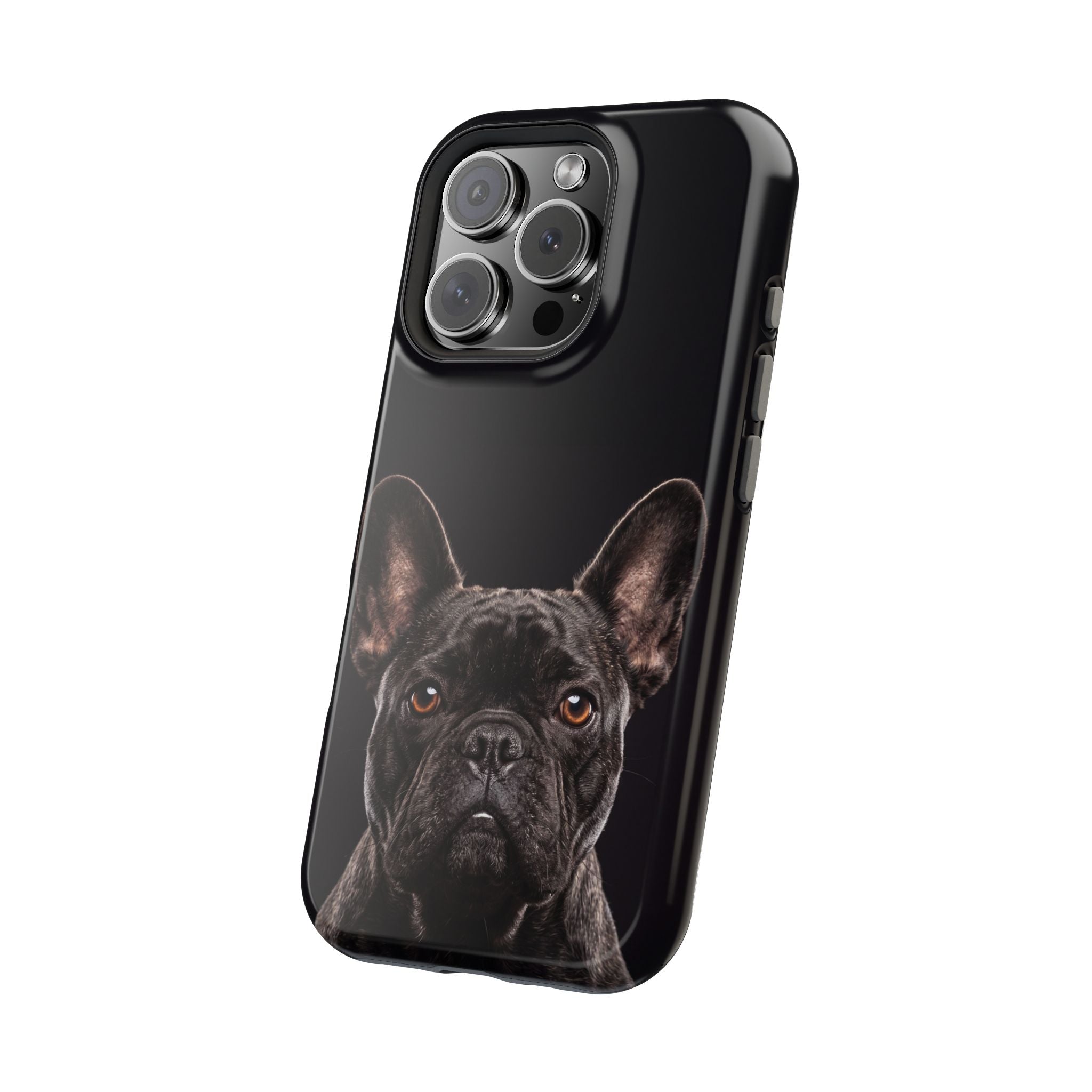 Black French Bulldog Phone Case — Impact-Resistant Wireless Charging Cover