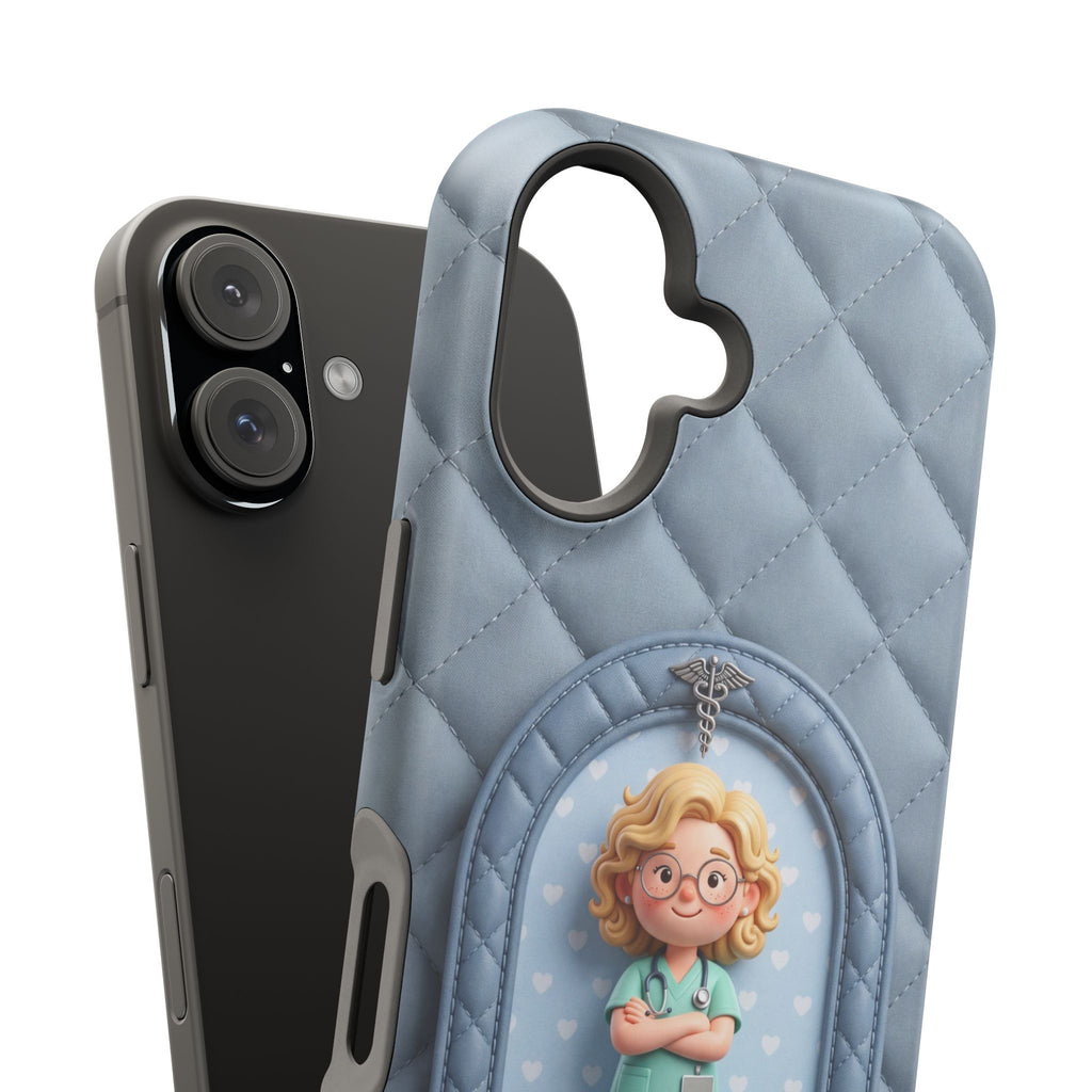 Personalized Quilted Nurse Phone Case — Wireless Charging Cover