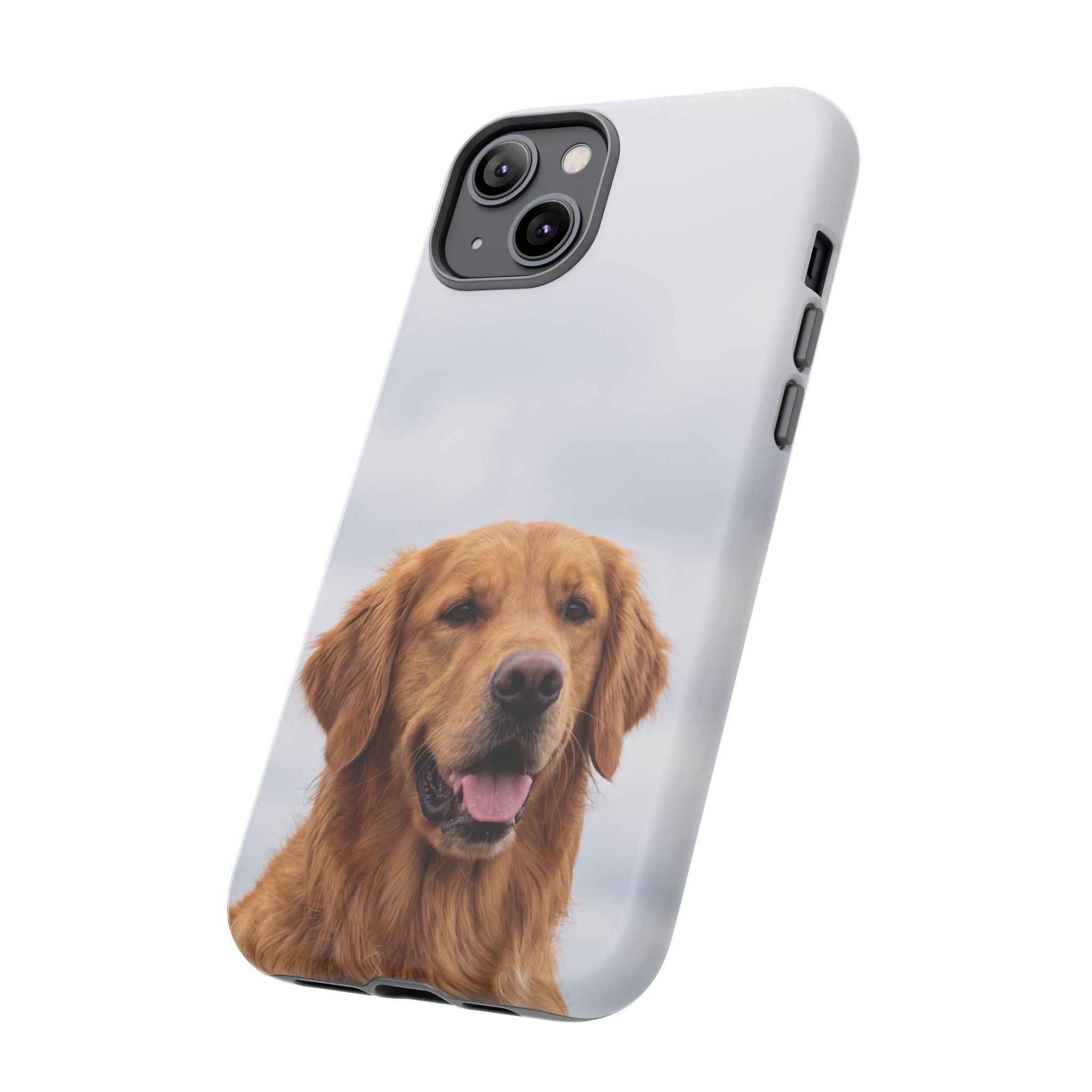 Golden Retriever Portrait Phone Case | Happy Dog Photo on Soft Sky Background | Samsung & iPhone