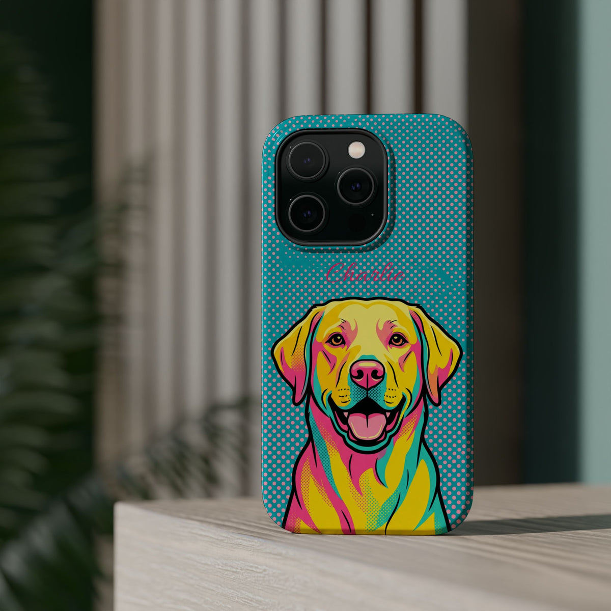 Personalized Pop Art Labrador Phone Case — Tough Magnetic Case with Wireless Charging