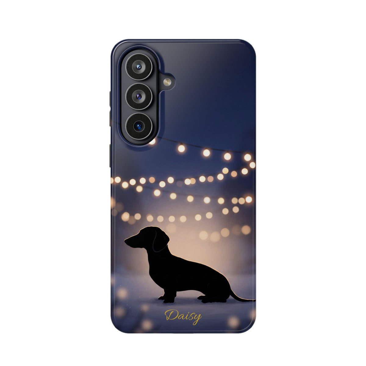 Personalized Dachshund Fairy Lights Phone Case — Wireless Charging Cover