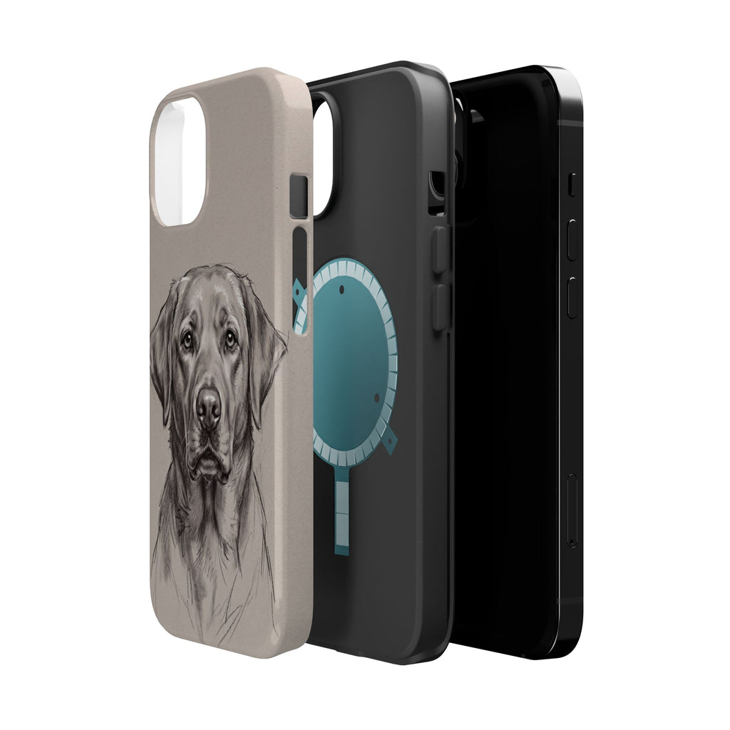 Charcoal Sketch Labrador Phone Case — Tough Magnetic Case with Wireless Charging