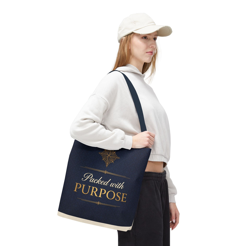 Packed with Purpose Tote | Inspirational Nurse Gift Tote Bag | Healthcare Worker Appreciation Gift | Premium Polyester Carry-All