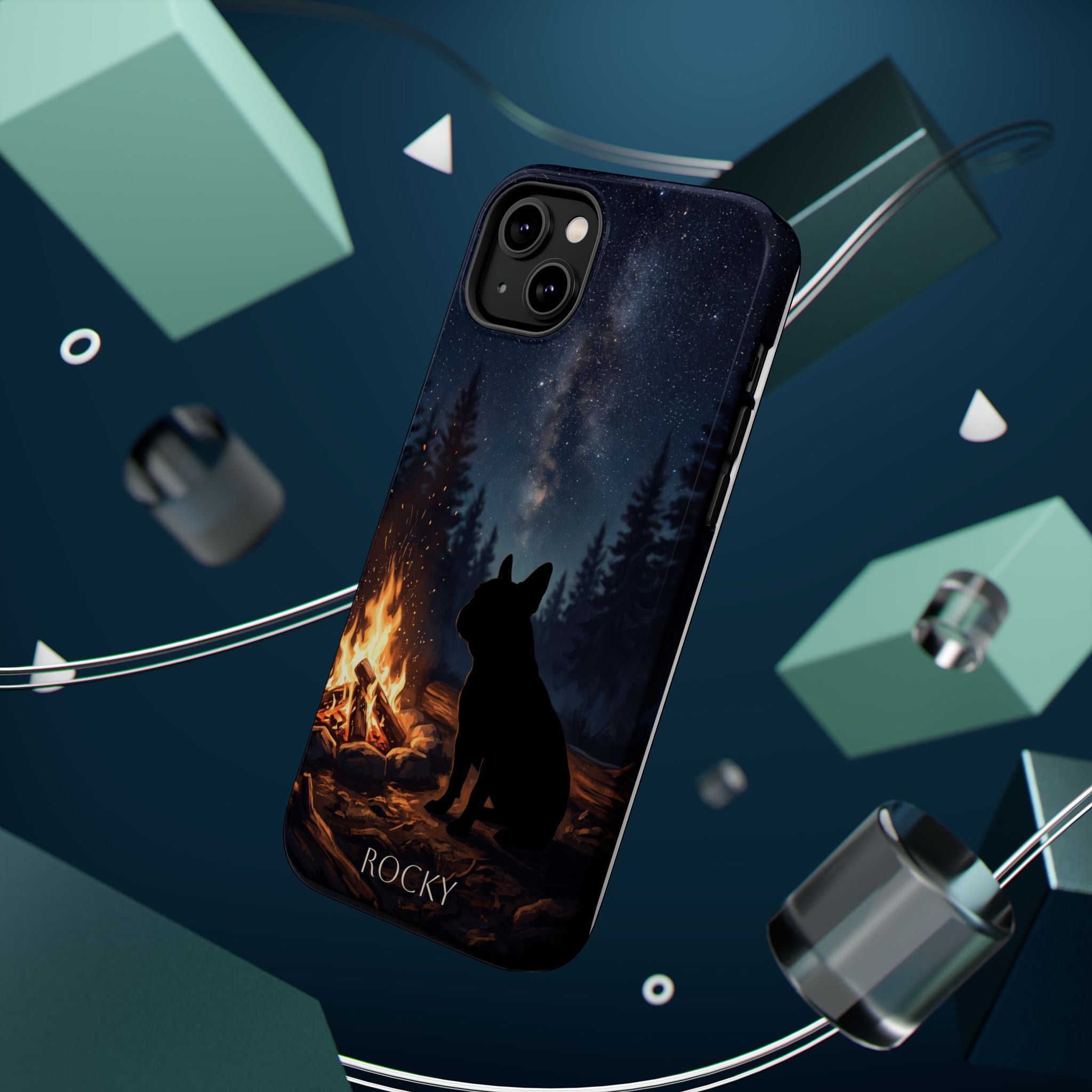 Personalized French Bulldog Campfire Phone Case — Wireless Charging Cover