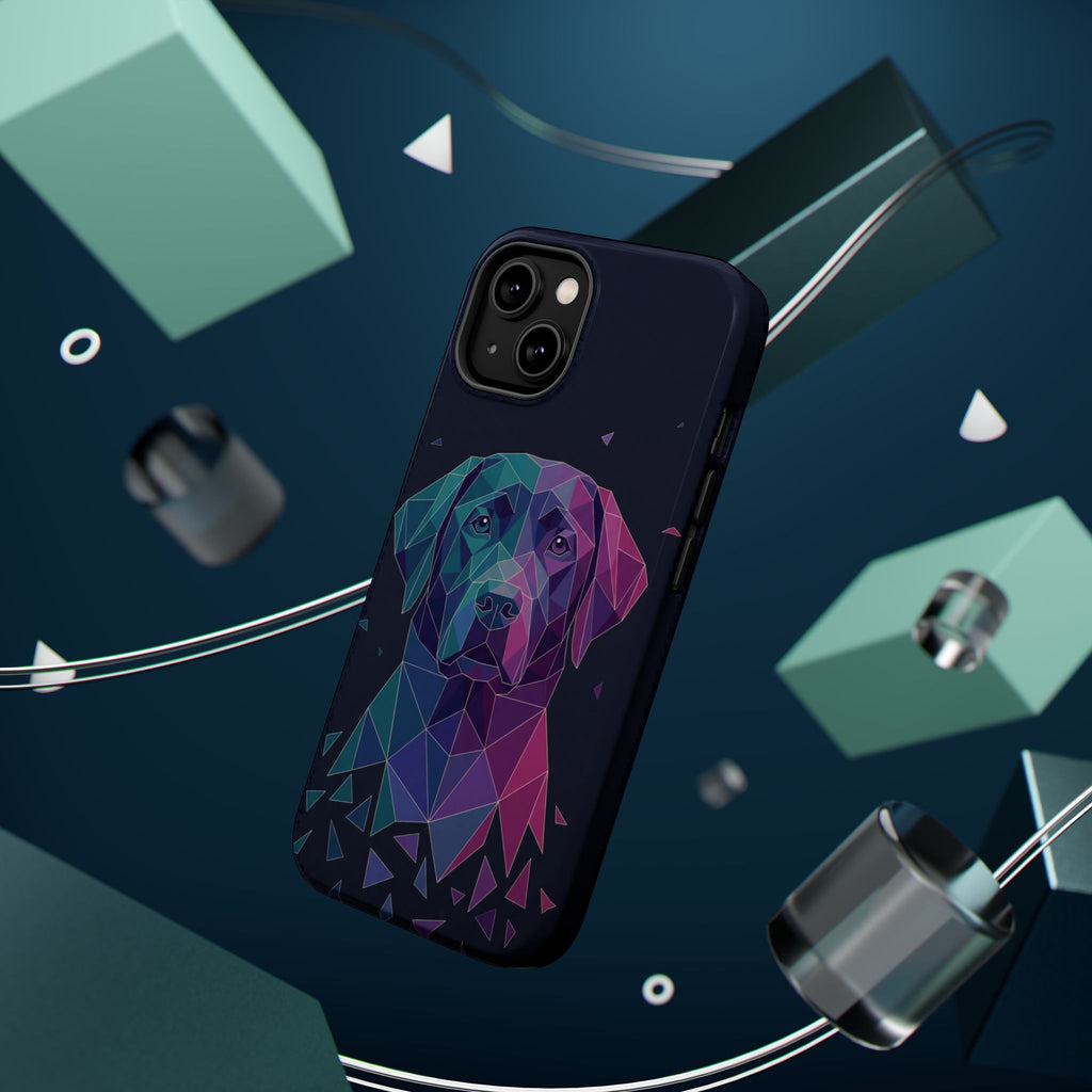 Geometric Labrador Phone Case — Tough Magnetic Case with Wireless Charging