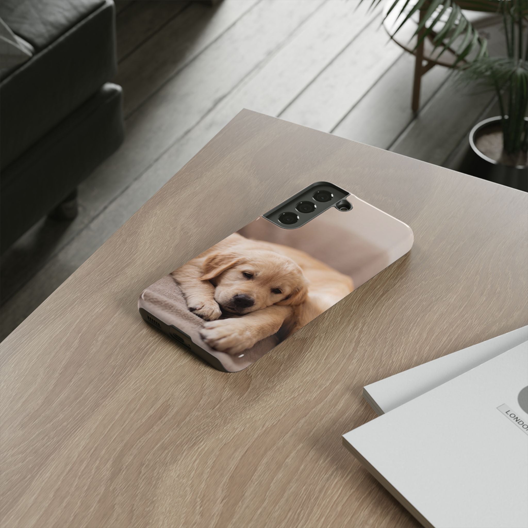 Sleepy Golden Retriever Puppy Phone Case | Cozy Cuddly Puppy Portrait | Samsung & iPhone
