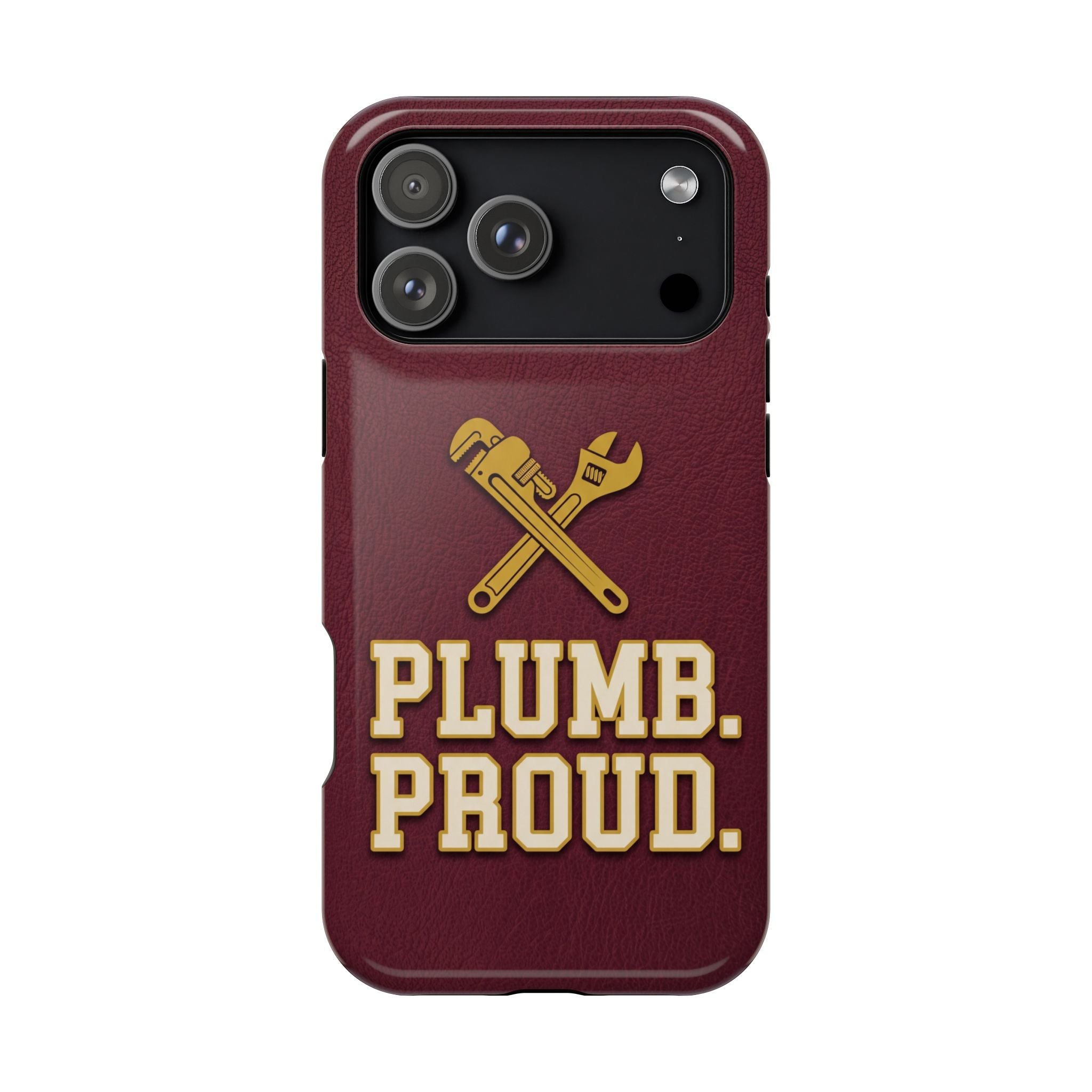 Plumb. Proud. Phone Case — Crossed Wrenches Wireless Charging Cover