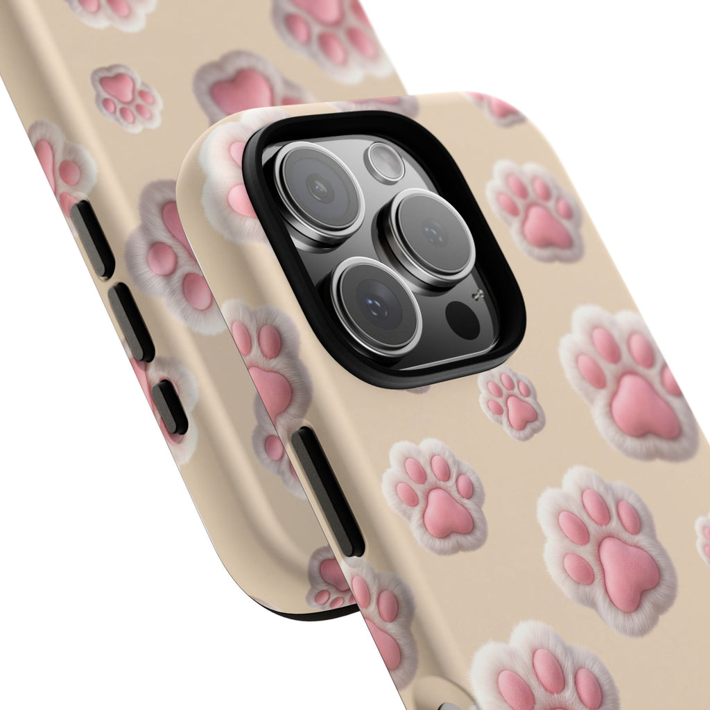 Golden Retriever Paw Print Phone Case | Cute Pink Paw Pattern for Dog Lovers | iPhone & Samsung