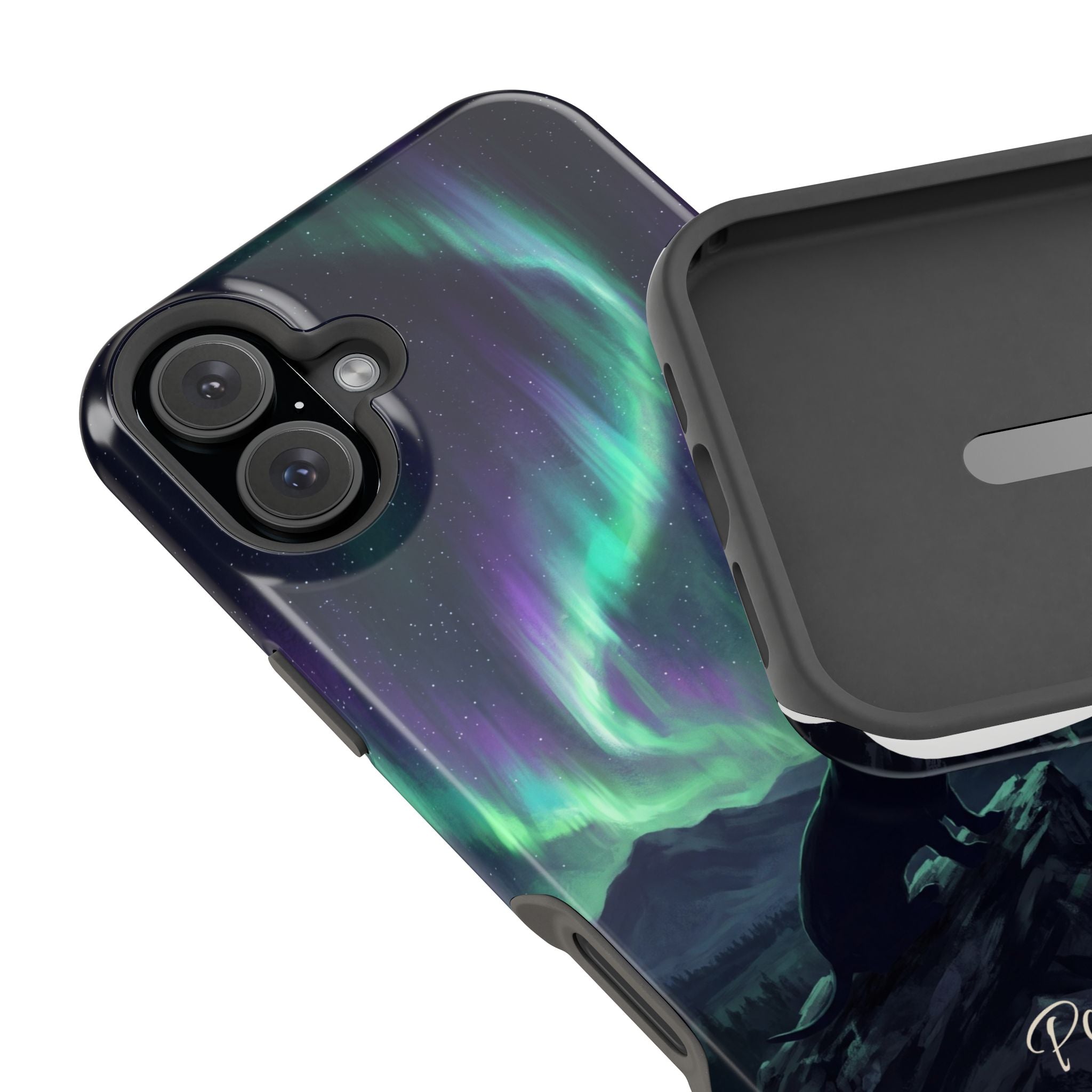 Personalized Dachshund Northern Lights Phone Case — Wireless Charging Cover