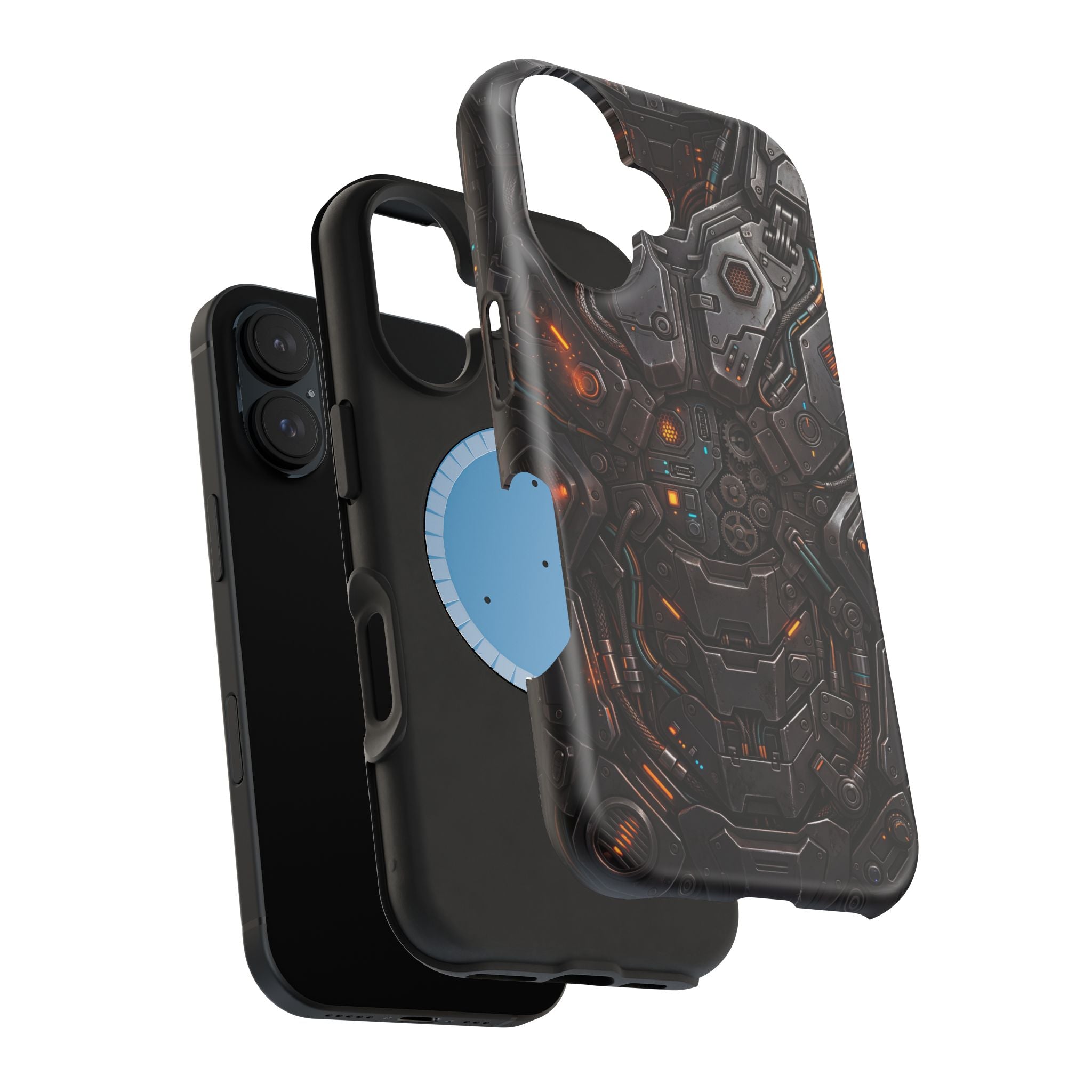 Mech Armor Phone Case — Industrial Circuit Wireless Charging Cover