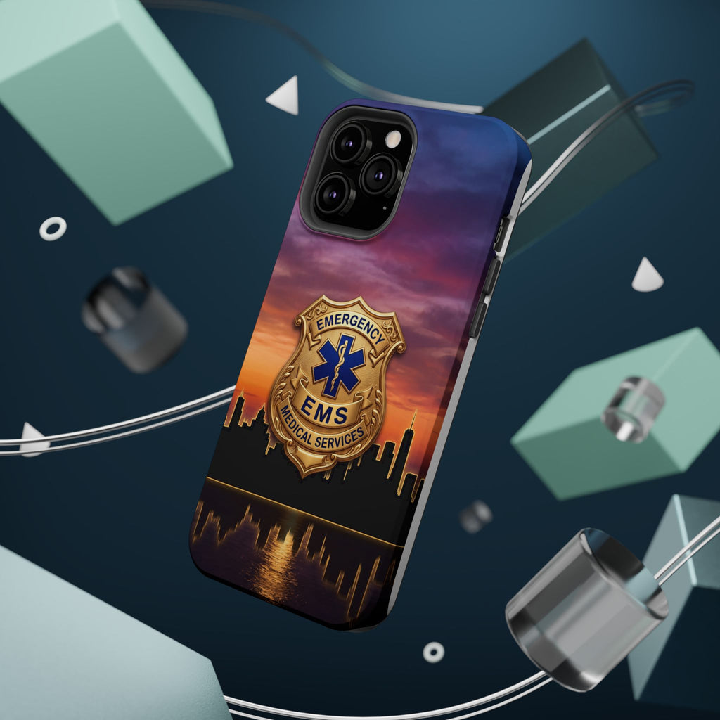 EMS Badge Sunset Skyline Phone Case — Magnetic Wireless Charging Cover