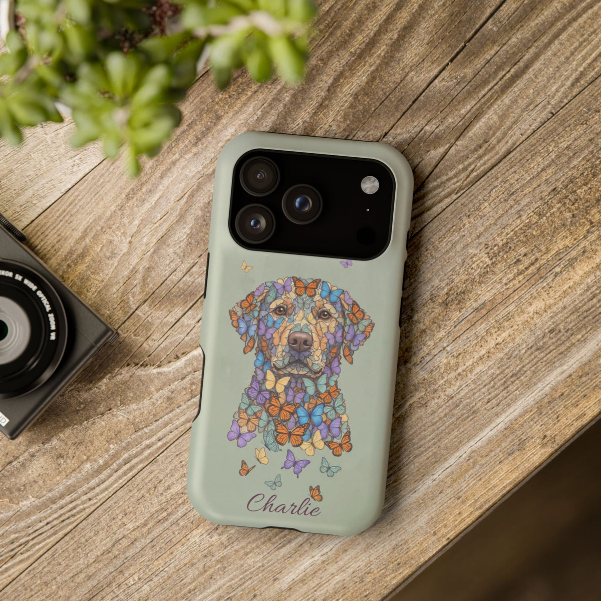 Personalized Butterfly Labrador Phone Case — Tough Magnetic Case with Wireless Charging