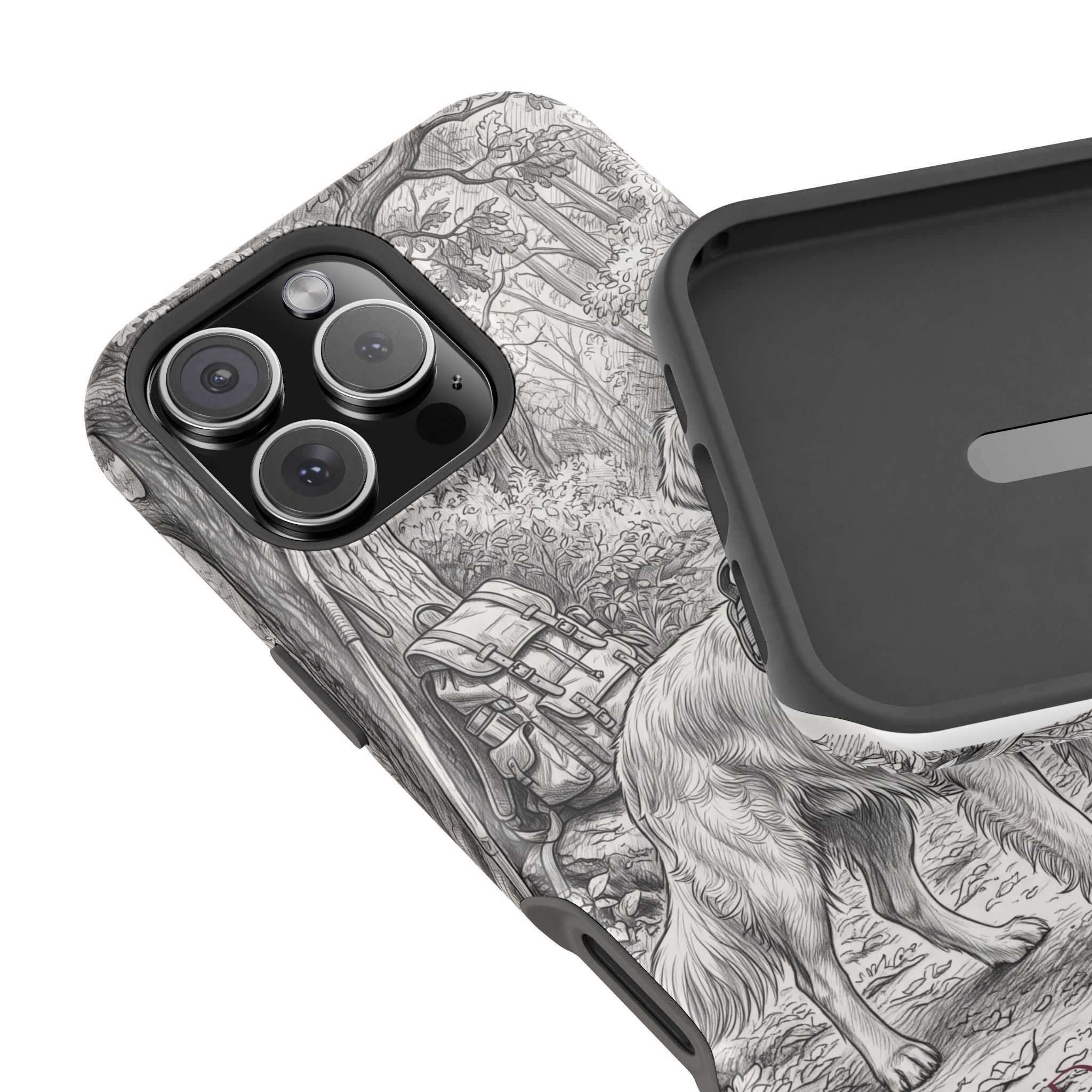 Personalized Golden Retriever Woodland Trail Phone Case — Wireless Charging Cover