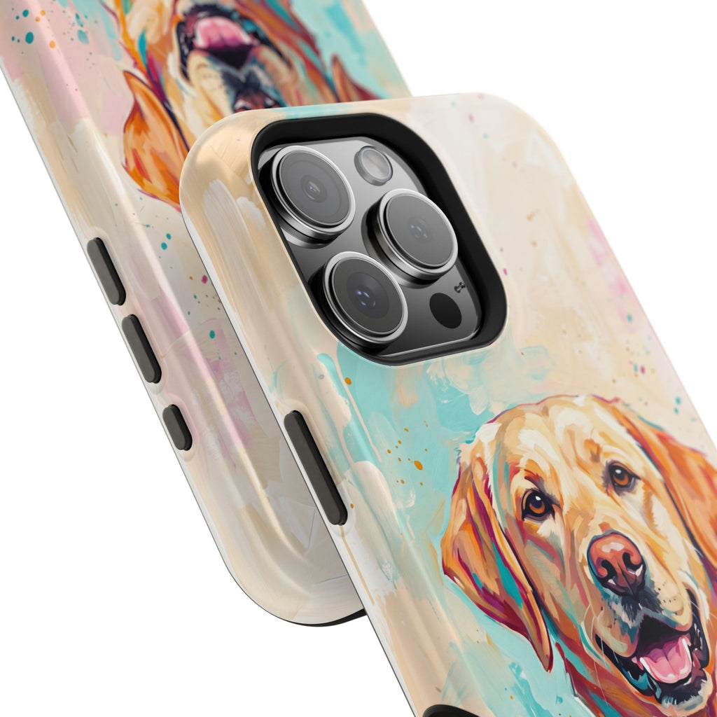 Yellow Labrador Colour Splash Phone Case — Tough Magnetic Case with Wireless Charging
