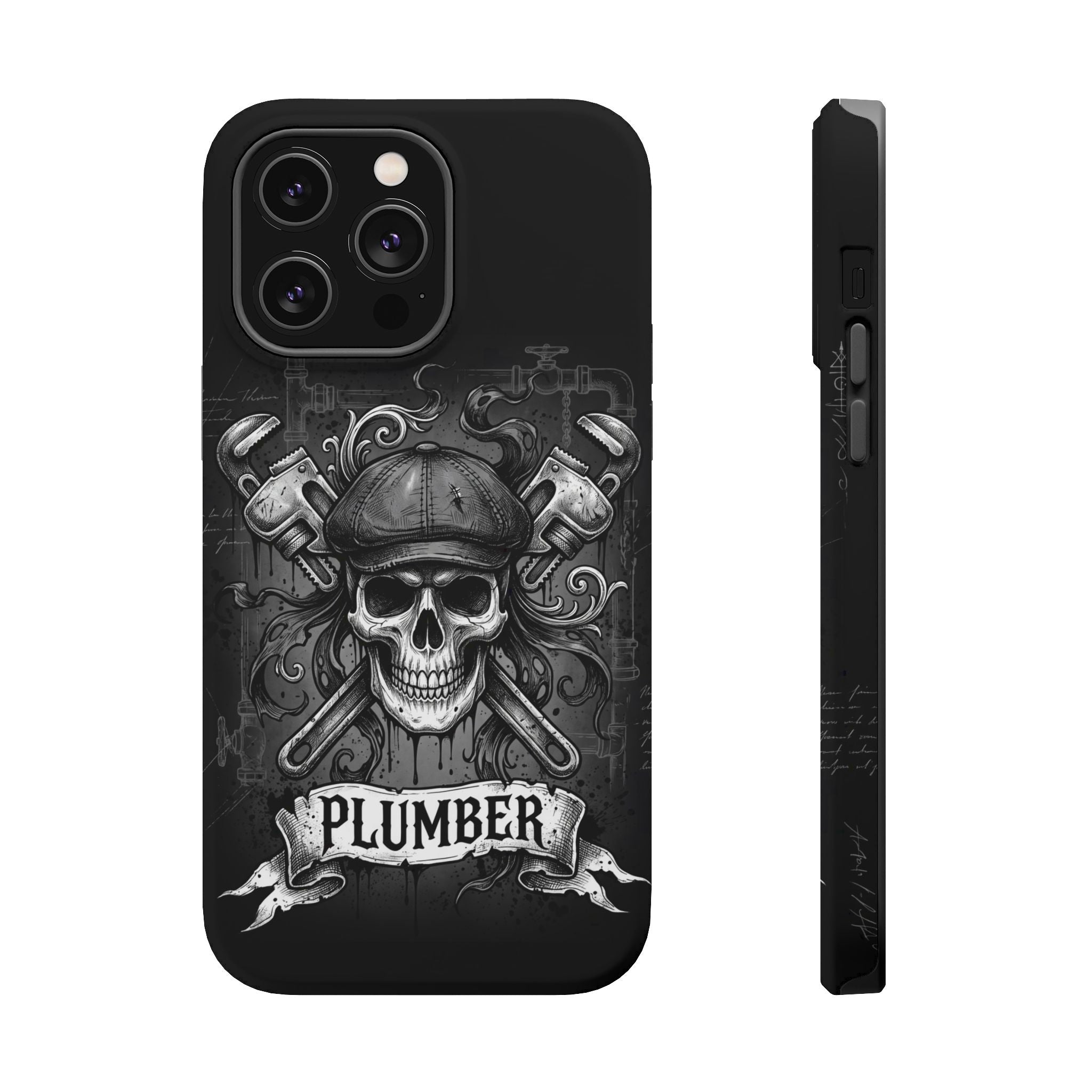 Skull & Wrenches Plumber Phone Case — Wireless Charging Cover