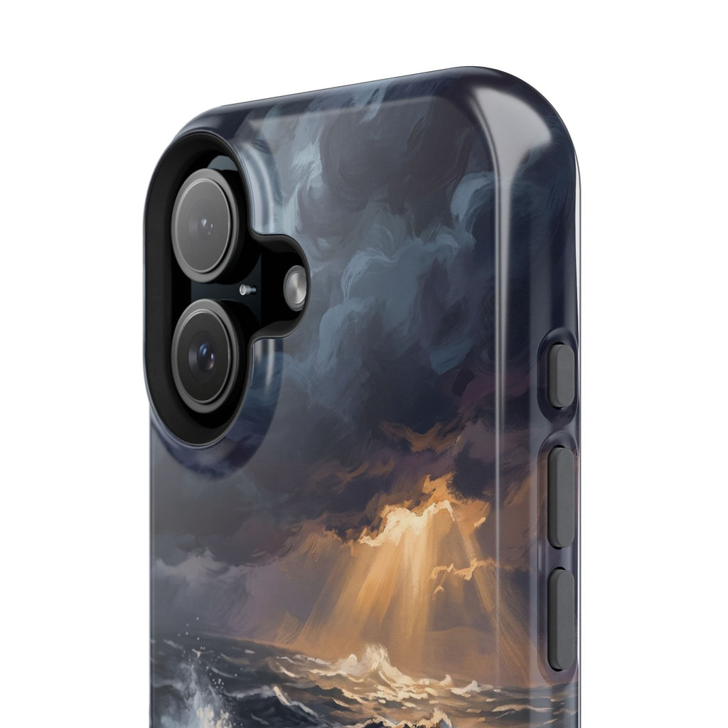 Personalized Golden Retriever Stormy Sea Phone Case — Wireless Charging Cover