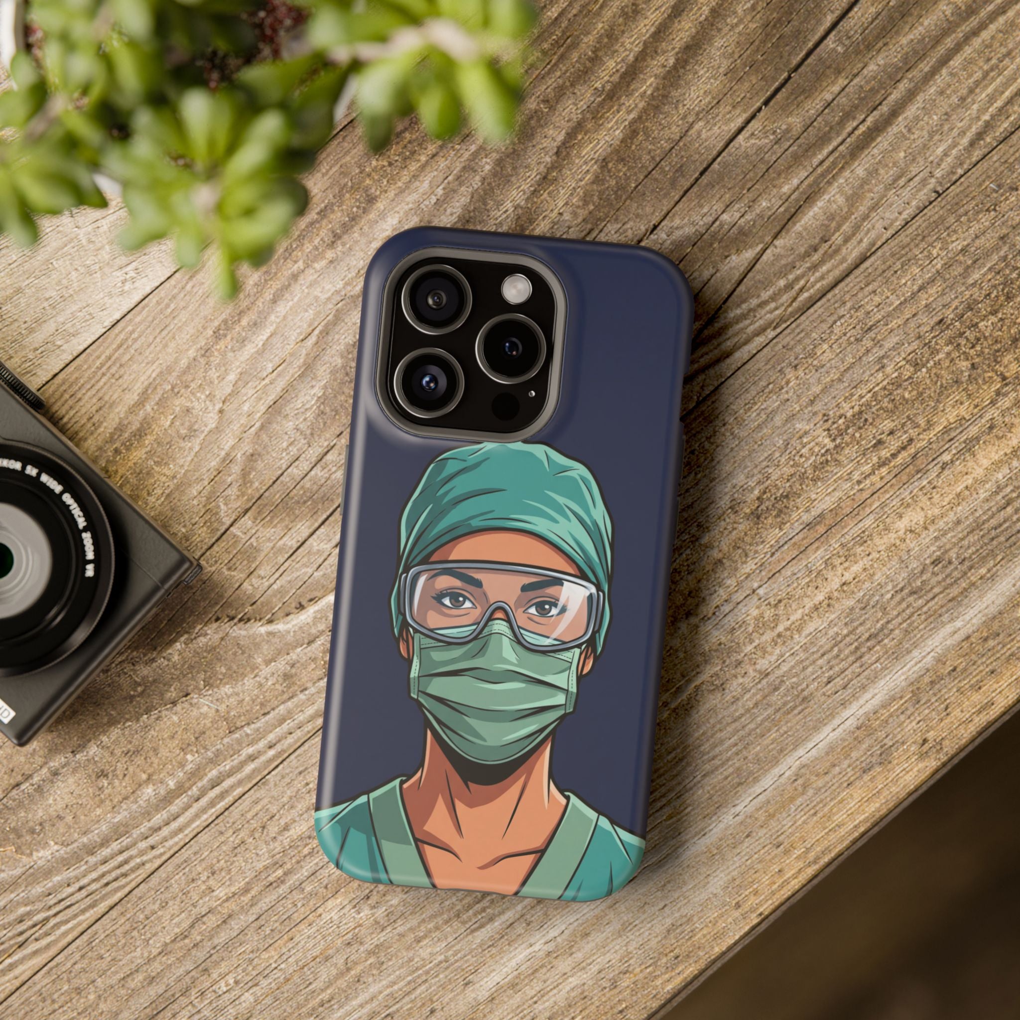 Bold Nurse Portrait Phone Case — Magnetic Wireless Charging Cover