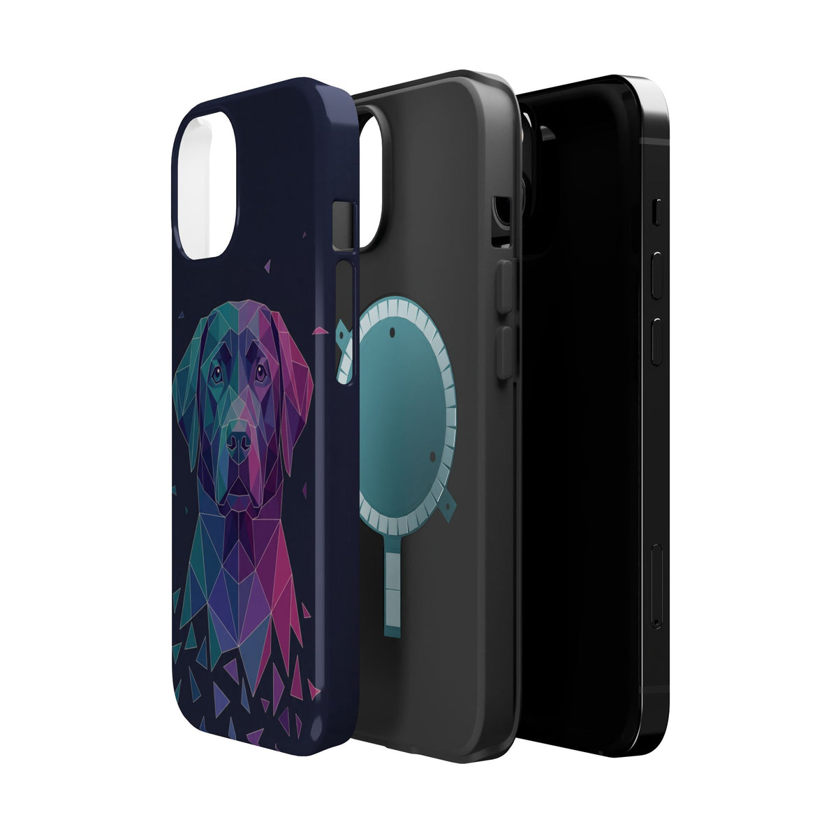 Geometric Labrador Phone Case — Tough Magnetic Case with Wireless Charging