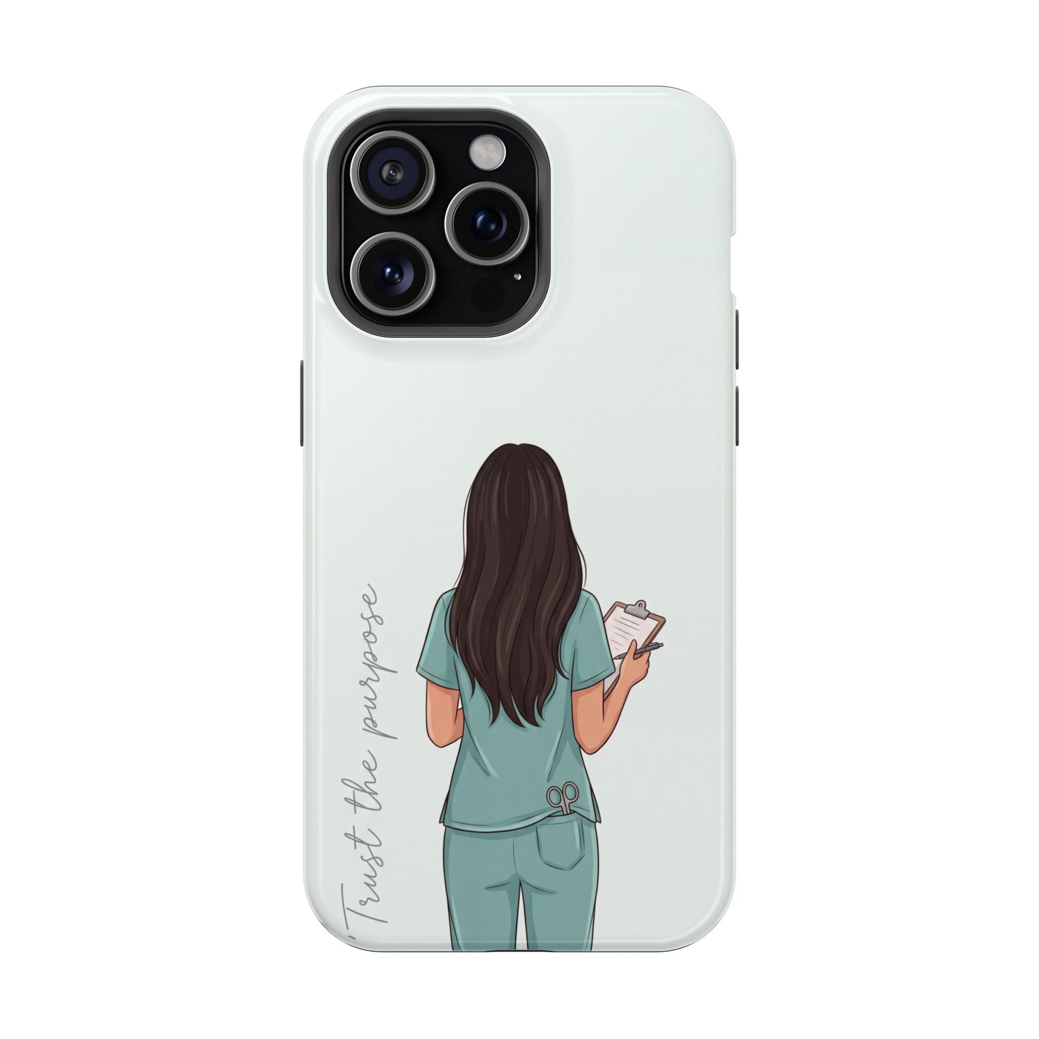 Nurse Illustration Phone Case — Impact-Resistant Wireless Charging Cover