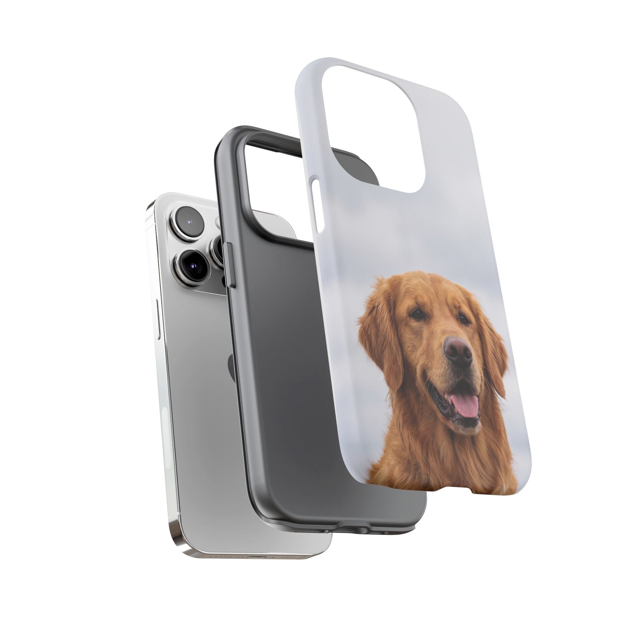 Golden Retriever Portrait Phone Case | Happy Dog Photo on Soft Sky Background | Samsung & iPhone