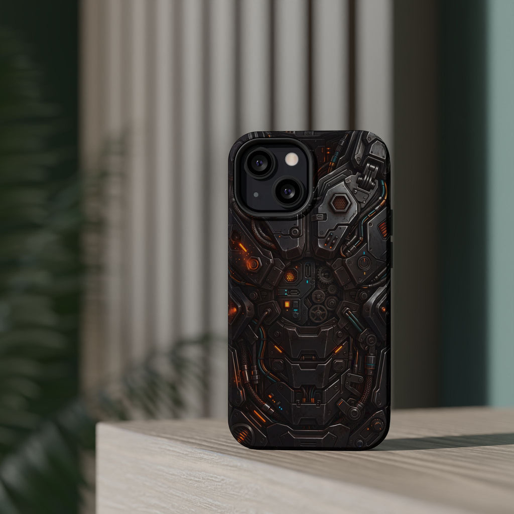 Mech Armor Phone Case — Industrial Circuit Wireless Charging Cover