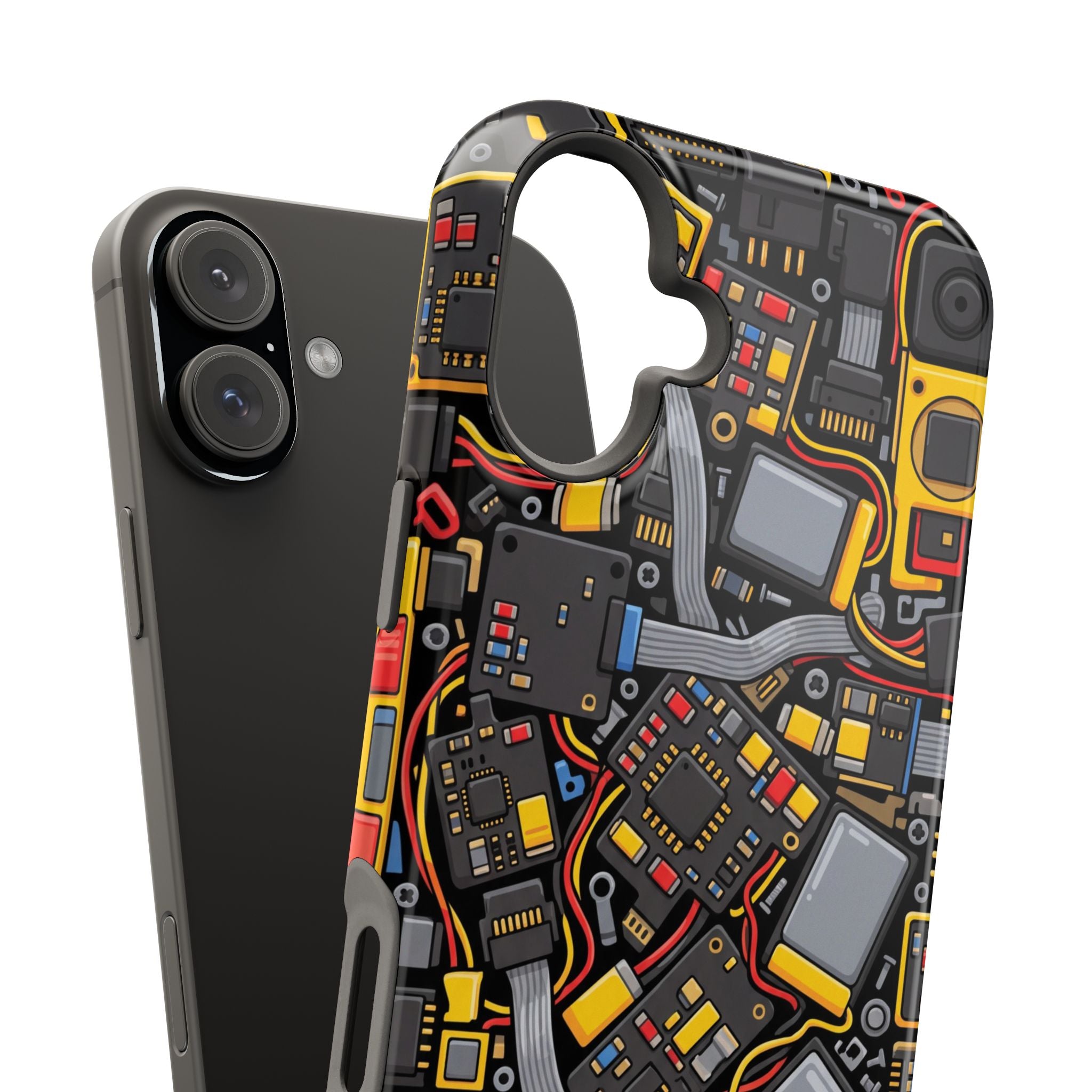 Voltage Board Phone Case — Yellow Circuit Wireless Charging Cover