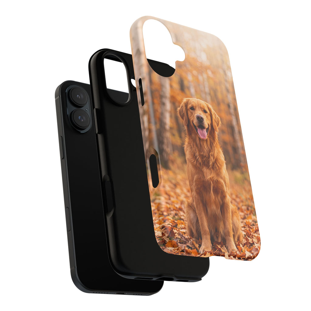 Golden Retriever Autumn Forest Phone Case | Happy Dog in Fall Foliage | Samsung & iPhone