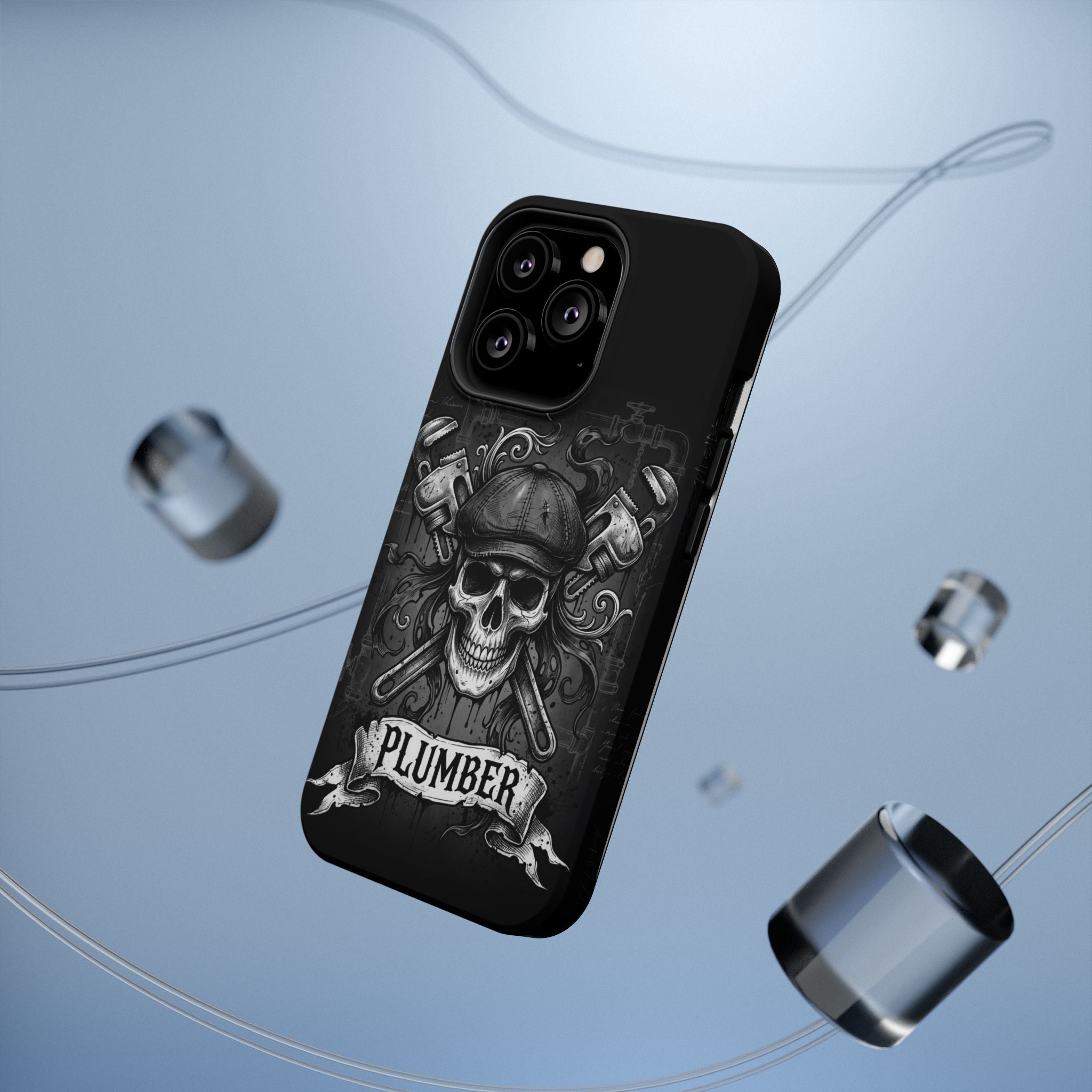 Skull & Wrenches Plumber Phone Case — Wireless Charging Cover