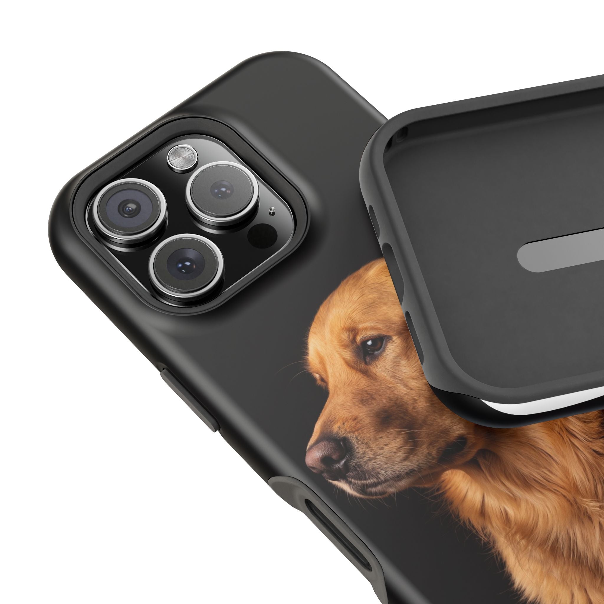 Golden Retriever Portrait Phone Case — Impact-Resistant Wireless Charging Cover
