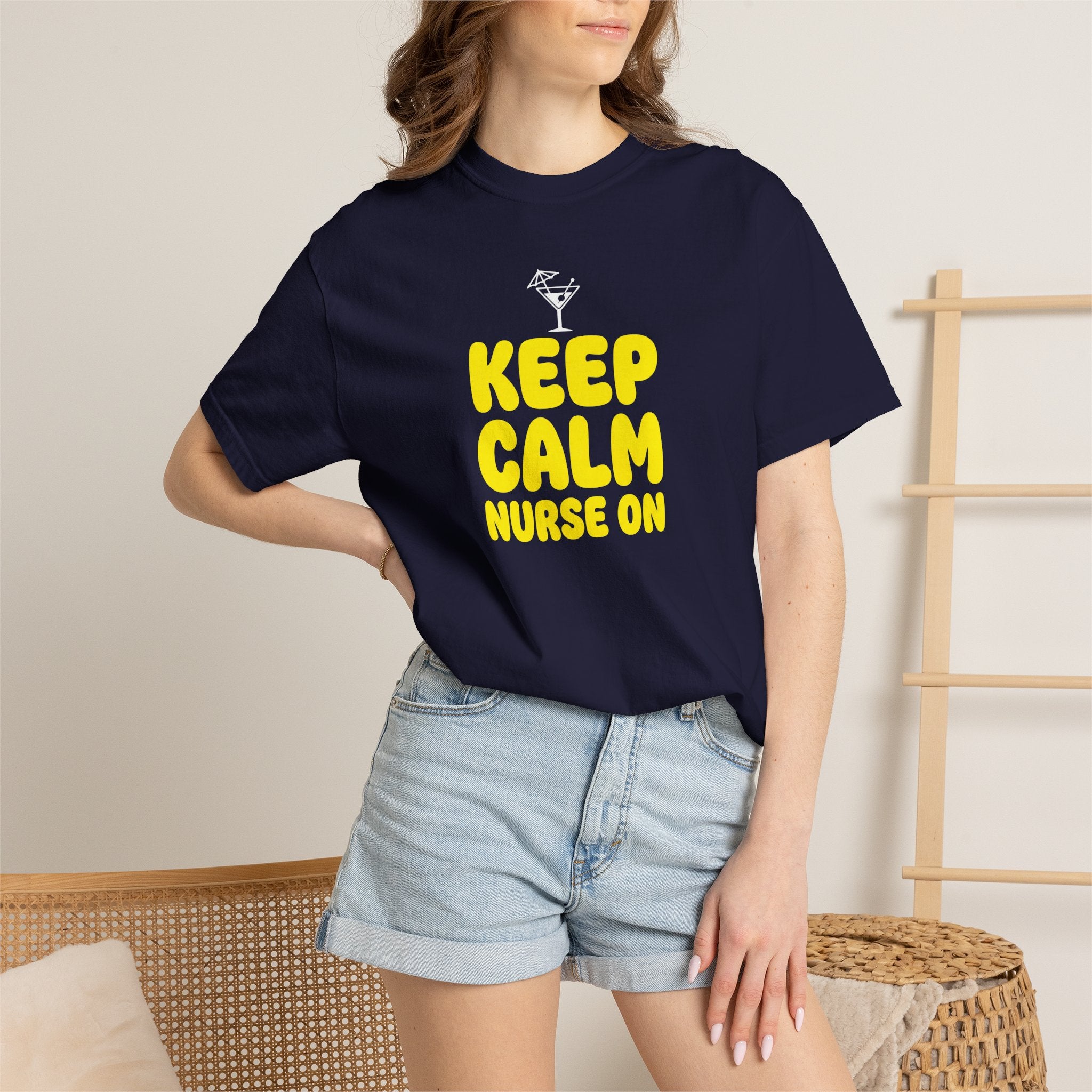 Nurse T-Shirt - "Keep Calm Nurse On" Funny Nursing Quote Unisex Tee, Nurse Appreciation Gift