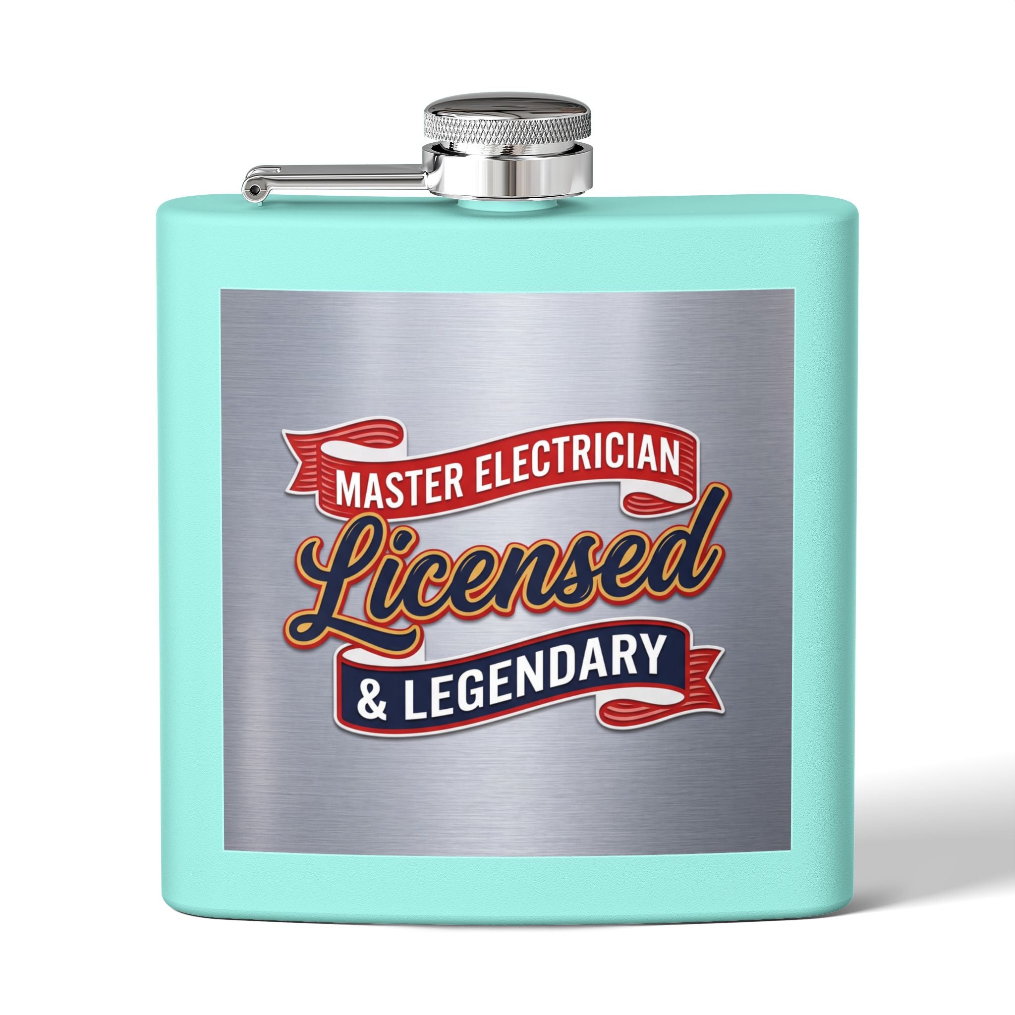 Flask — "Master Electrician: Licensed & Legendary" (Crest Edition) 6oz Stainless Steel Hip Flask