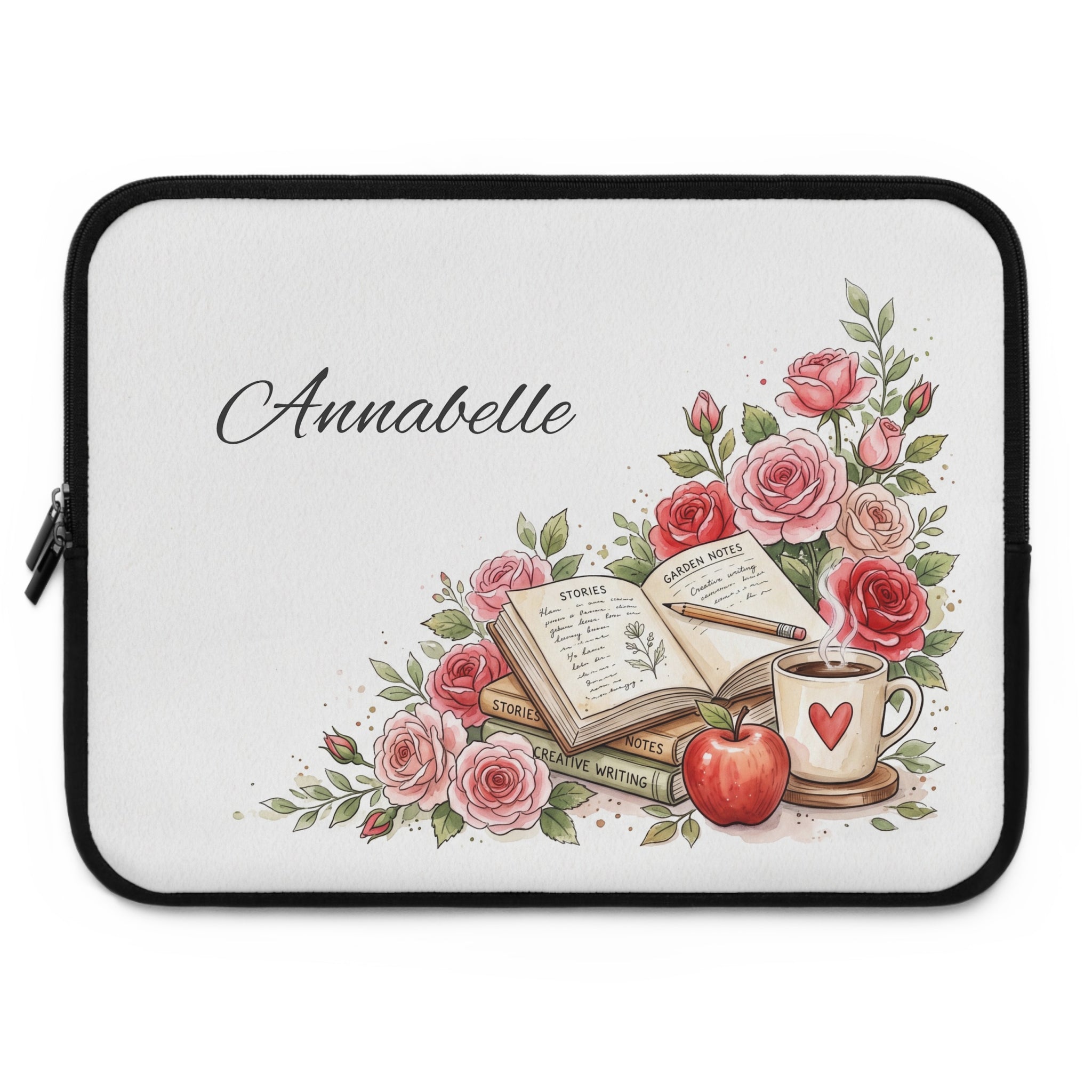 Personalized Teacher Laptop Sleeve | Custom Name Floral Watercolor Laptop Case | Teacher Appreciation Gift