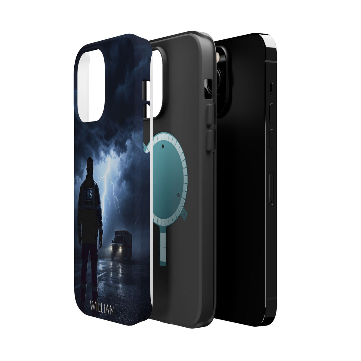 Personalized Lightning Storm EMS Phone Case — Wireless Charging Cover