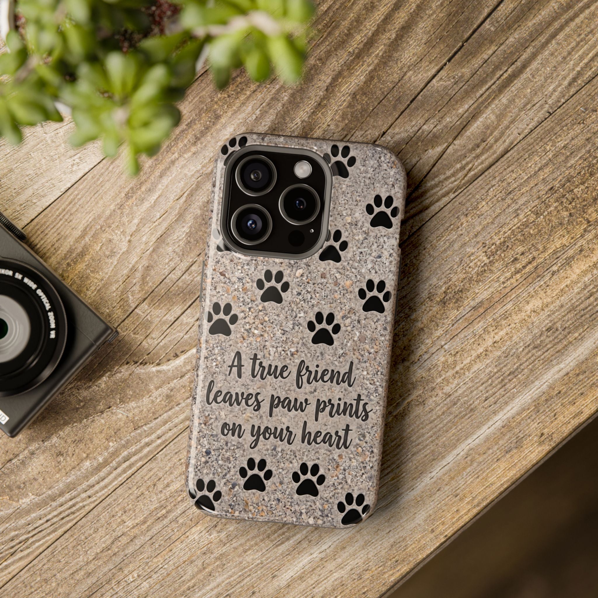A True Friend Leaves Paw Prints Phone Case — Impact-Resistant Wireless Charging Cover