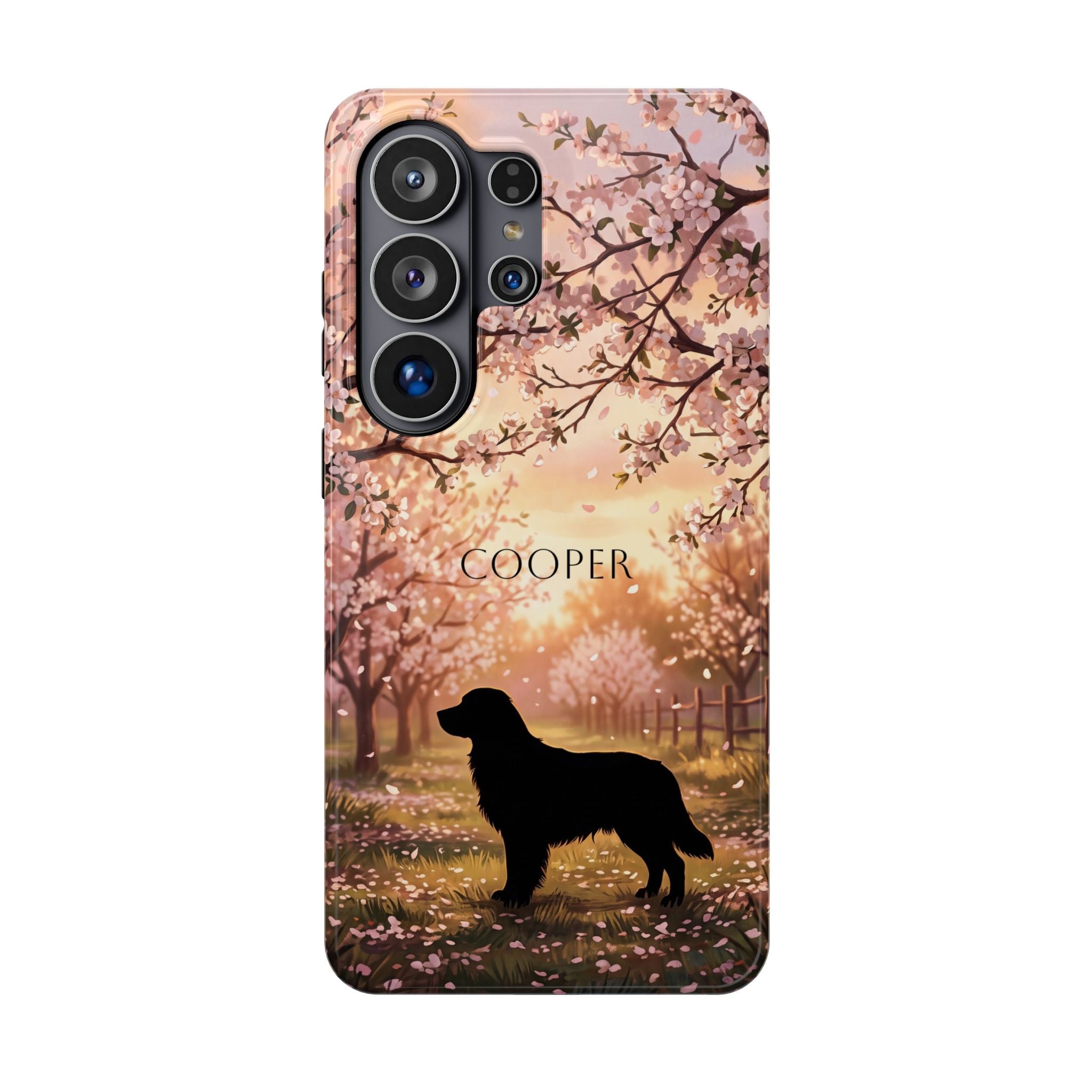 Personalized Golden Retriever Autumn Forest Phone Case — Wireless Charging Cover