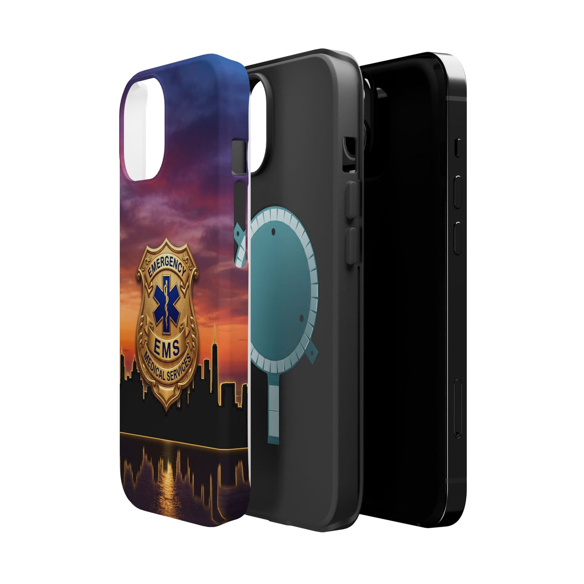 EMS Badge Sunset Skyline Phone Case — Magnetic Wireless Charging Cover