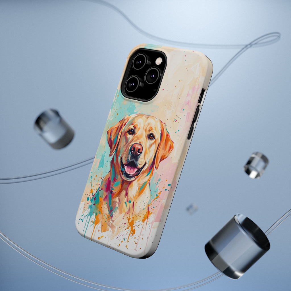 Yellow Labrador Colour Splash Phone Case — Tough Magnetic Case with Wireless Charging