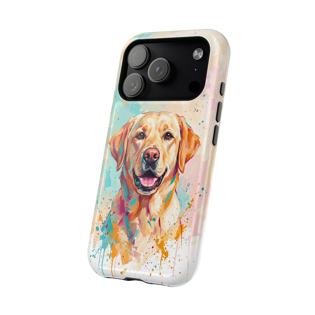 Yellow Labrador Colour Splash Phone Case — Tough Magnetic Case with Wireless Charging