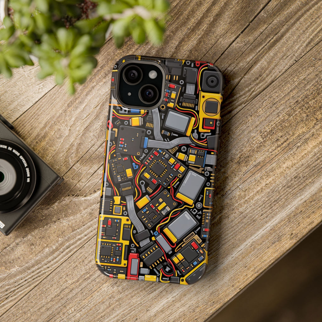Voltage Board Phone Case — Yellow Circuit Wireless Charging Cover