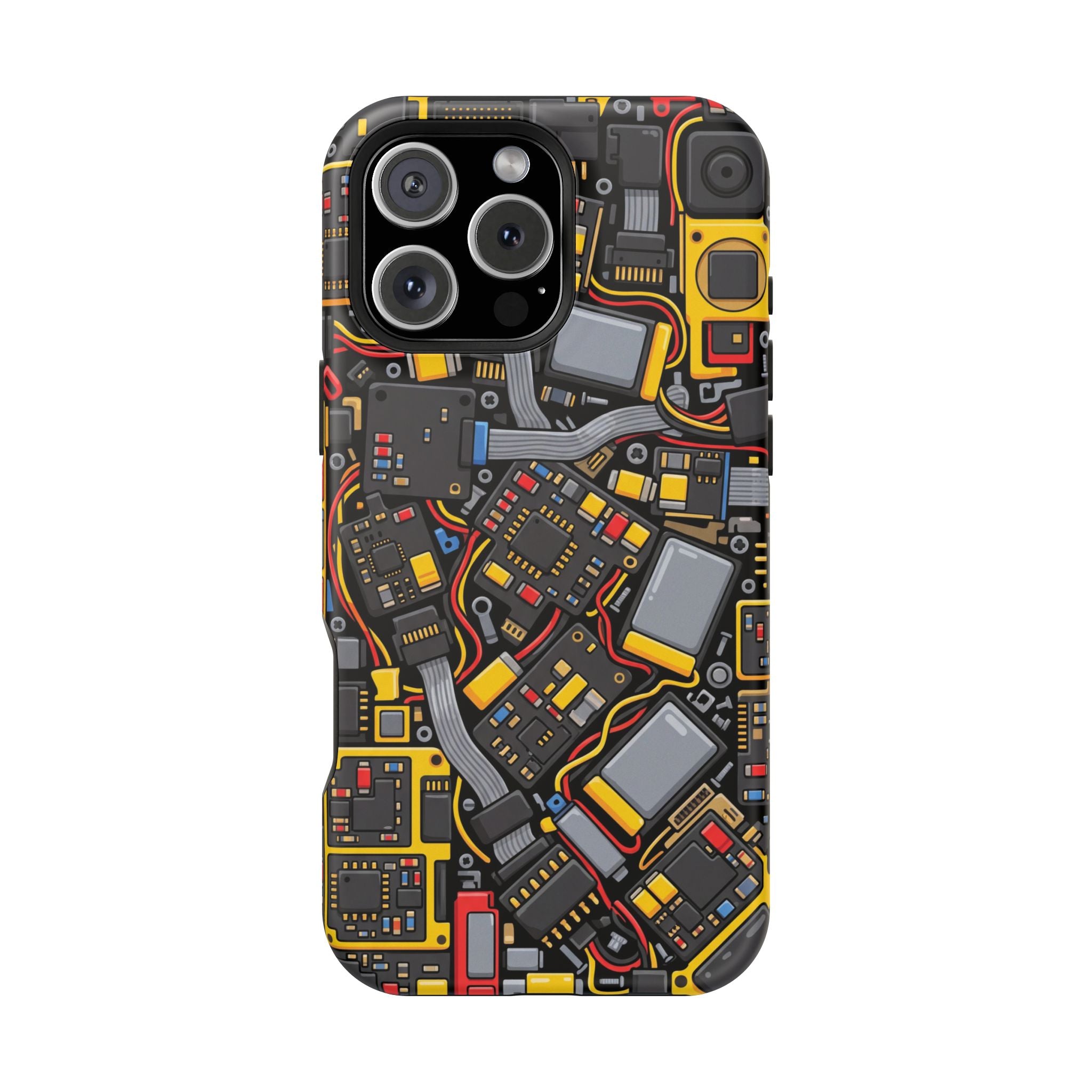 Voltage Board Phone Case — Yellow Circuit Wireless Charging Cover