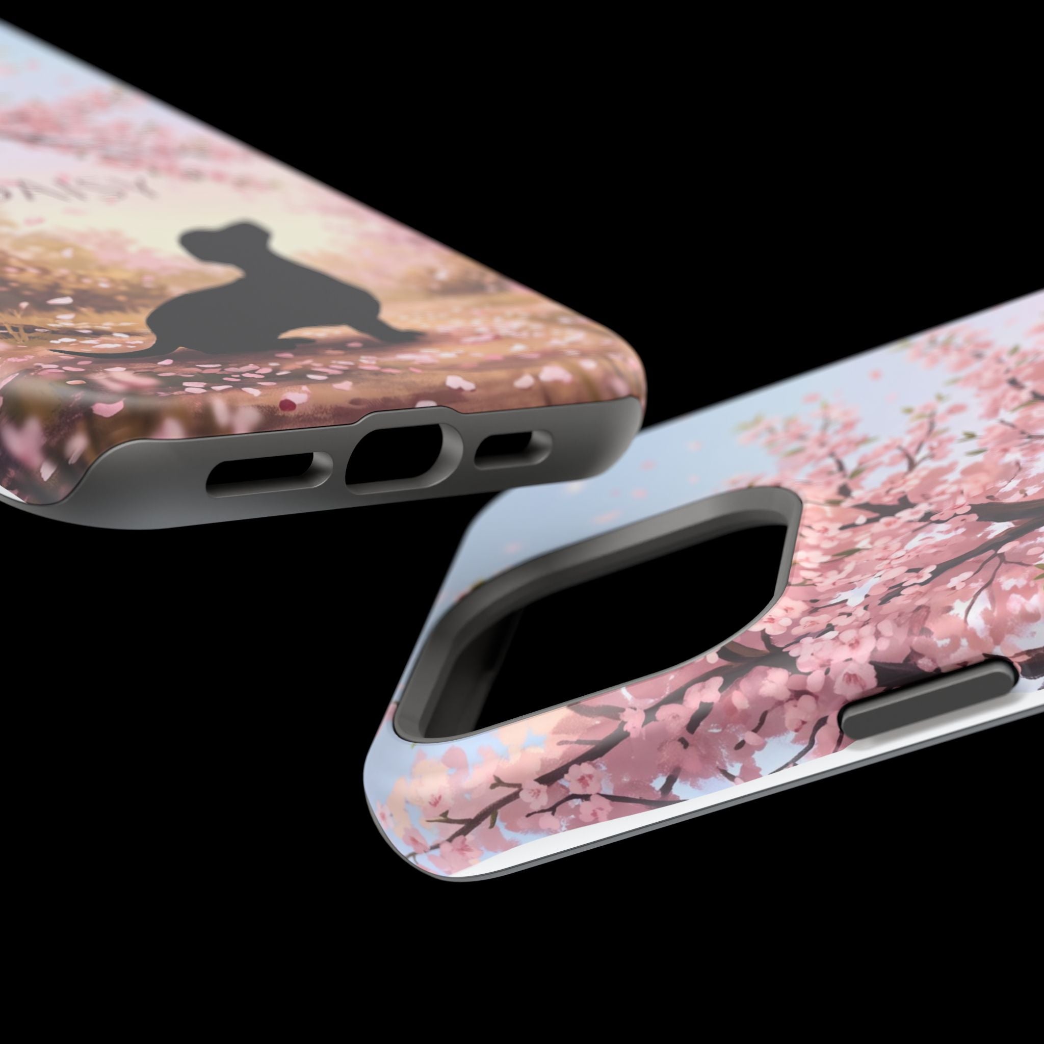 Personalized Dachshund Cherry Blossom Phone Case — Wireless Charging Cover