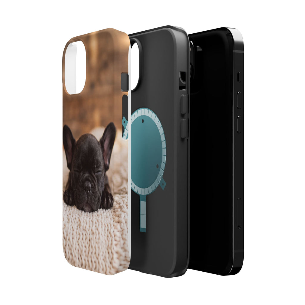 Sleepy French Bulldog Phone Case — Impact-Resistant Wireless Charging Cover