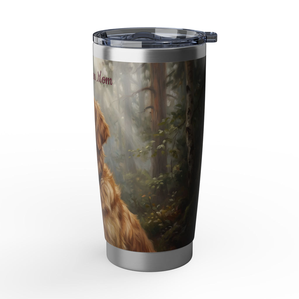 Golden Retriever Tumbler Personalized – 20 oz Stainless Steel Travel Mug with Custom Name, Spring Garden Design for Dog Mom