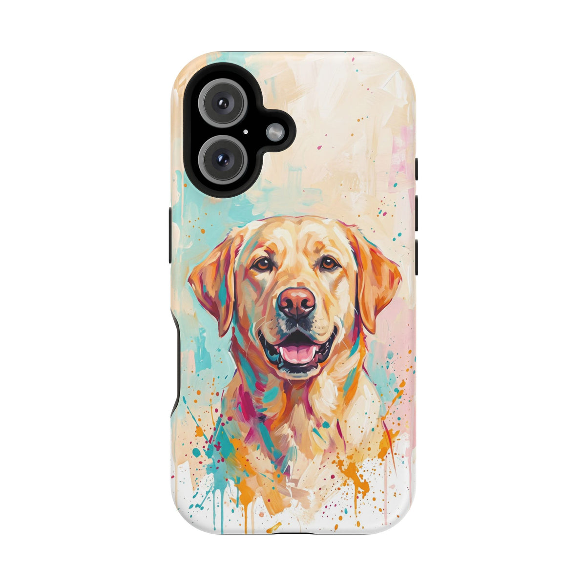 Yellow Labrador Colour Splash Phone Case — Tough Magnetic Case with Wireless Charging